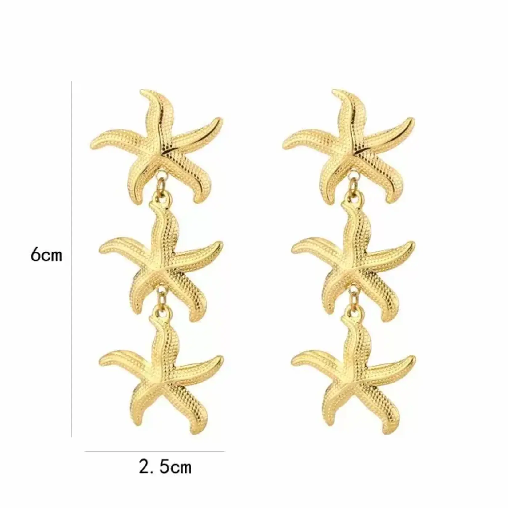 Flo Boutique Oorbellen Three starfishes