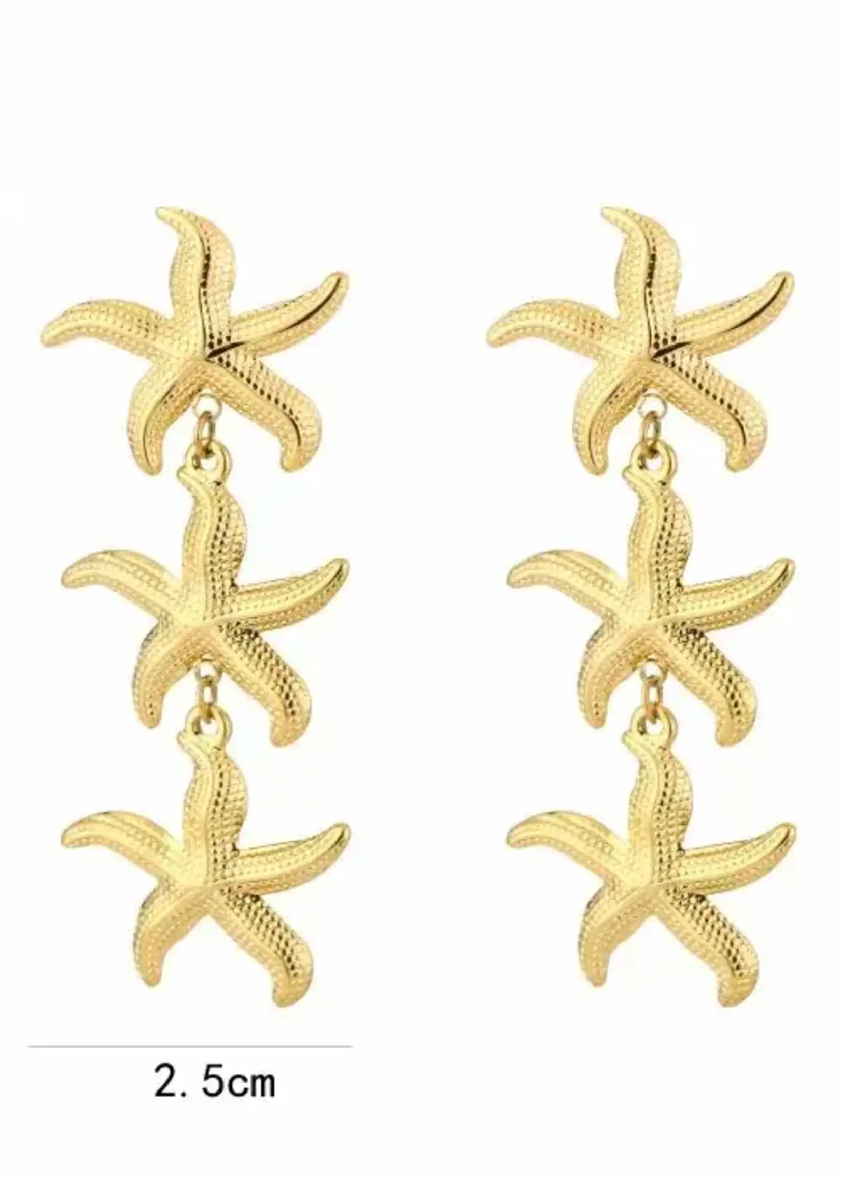 Flo Boutique Oorbellen Three starfishes