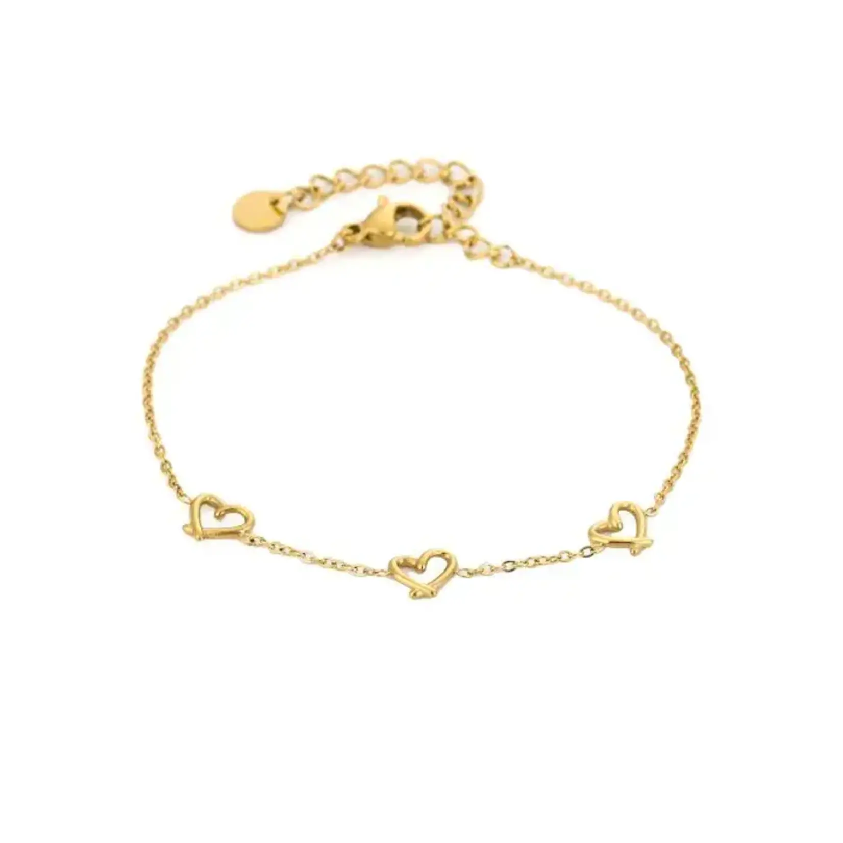 Flo Boutique Armband Three open hearts