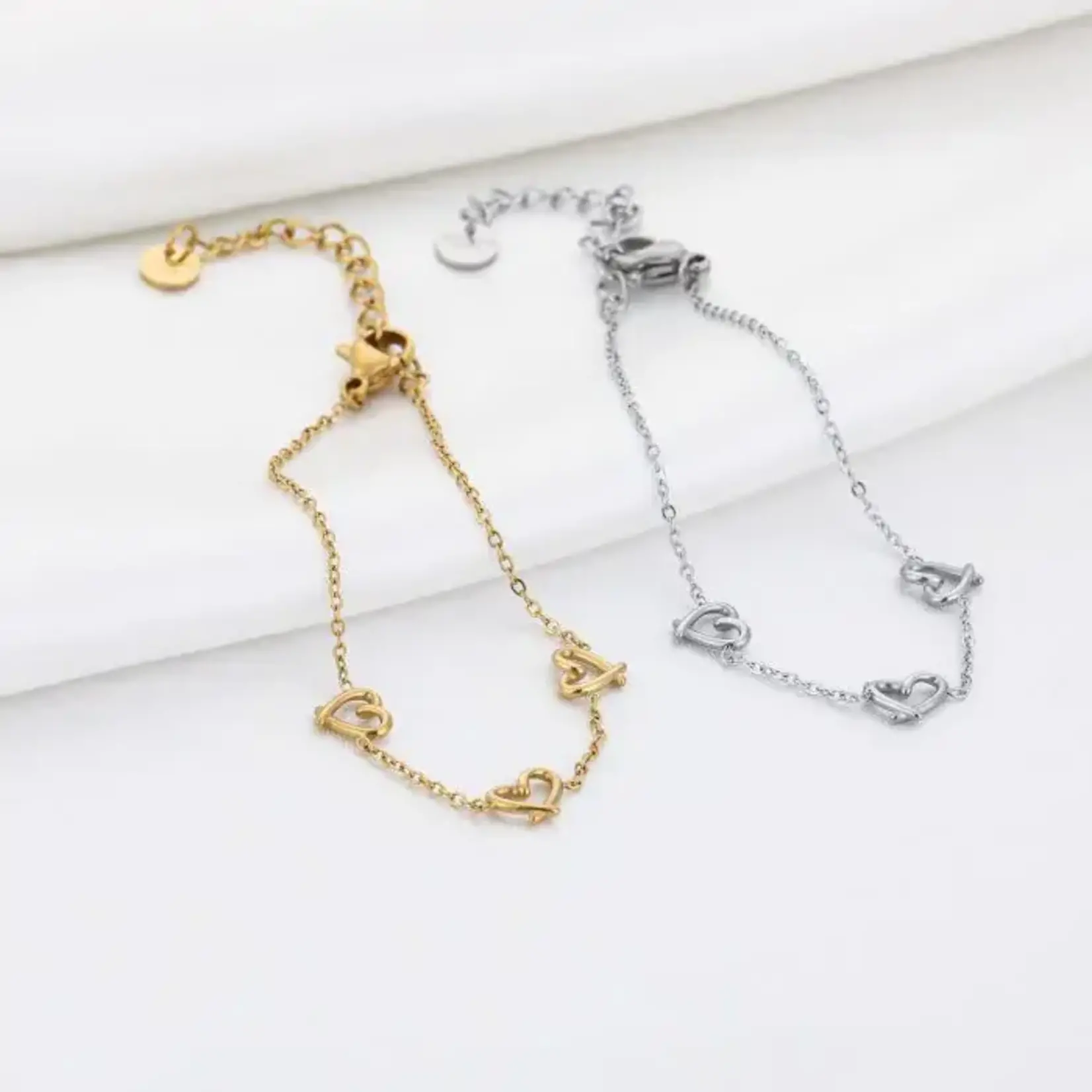 Flo Boutique Armband Three open hearts