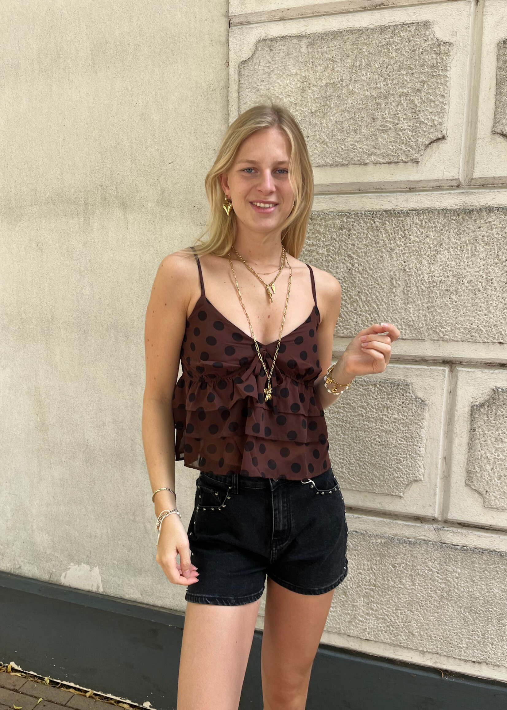 Flo Boutique Top Kiki Choco Dots