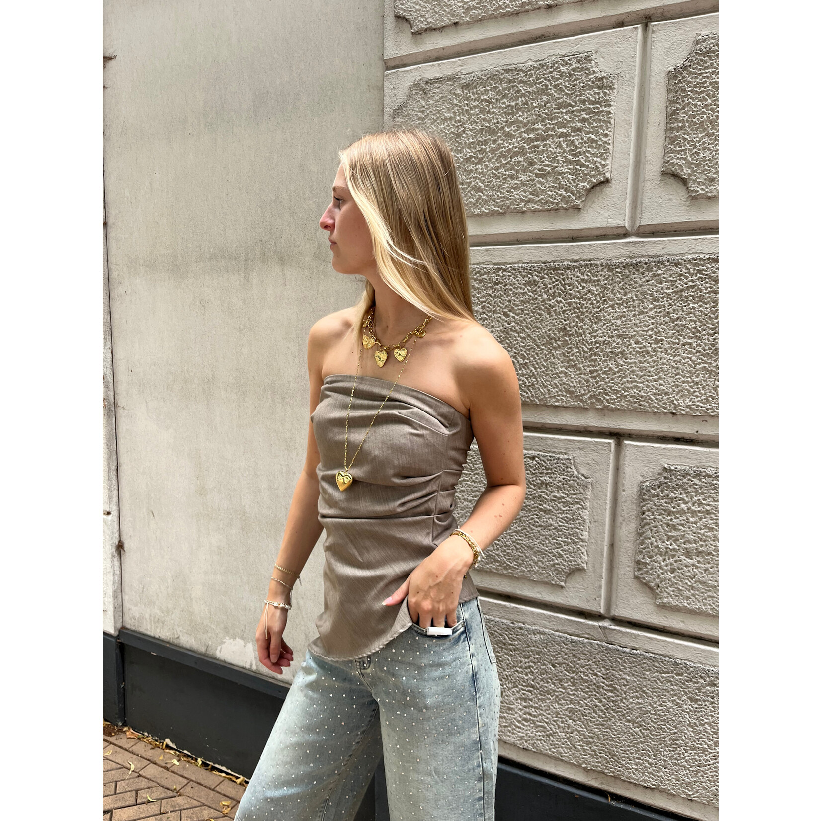 Flo Boutique Top Sia Taupe