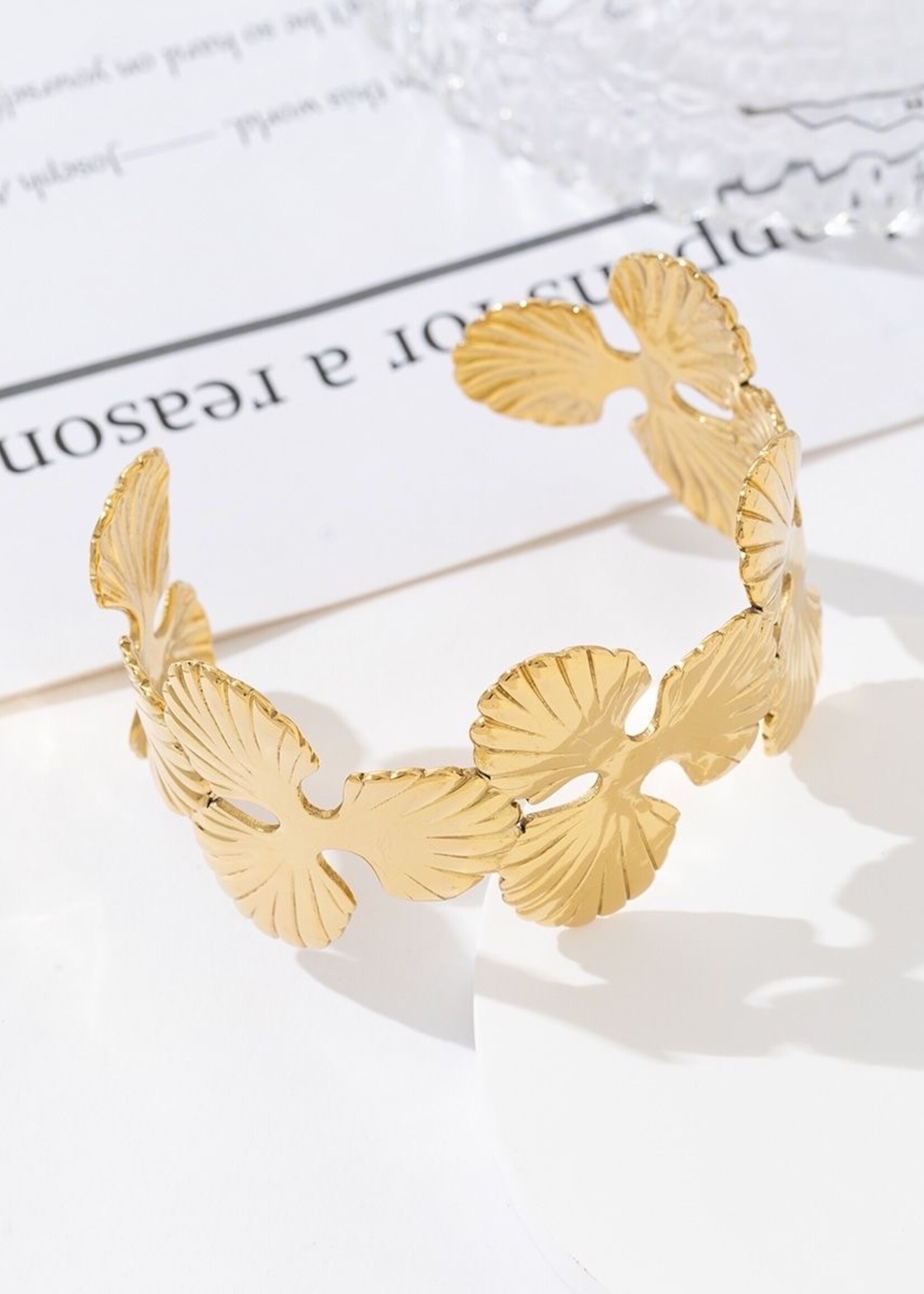 Flo Boutique Big Flower Bangle goud