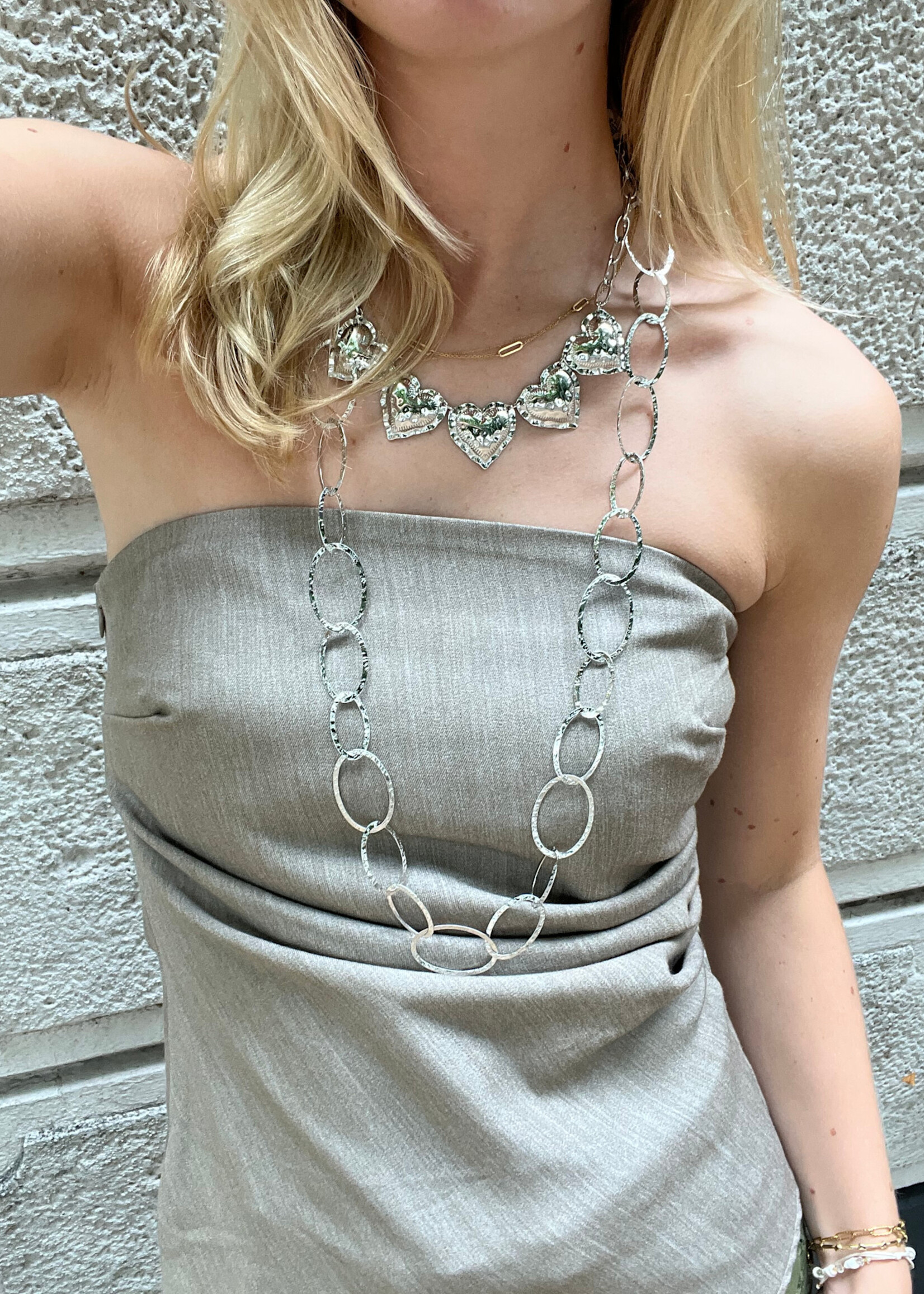 Flo Boutique Long Necklace Oval Light 80 cm