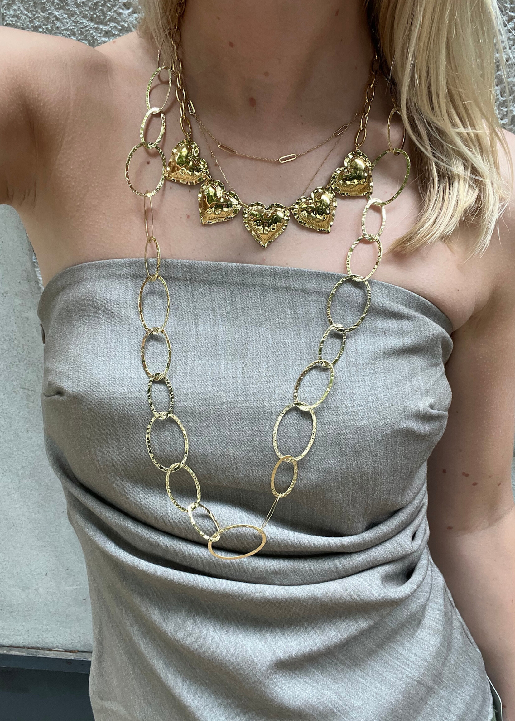 Flo Boutique Long Necklace Oval Light 80 cm