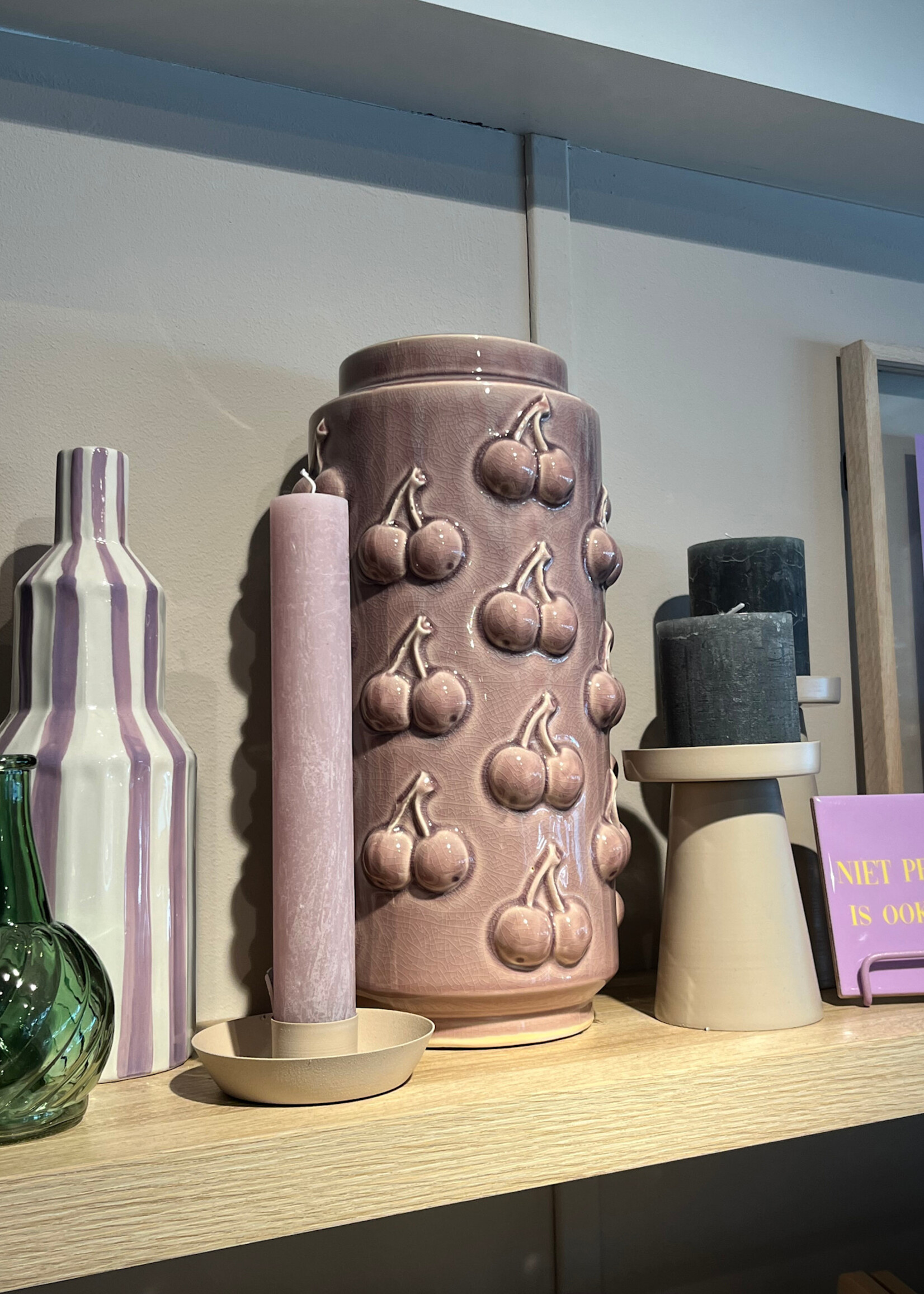 Kolony Aardewerk Vaas Cherries Purple L