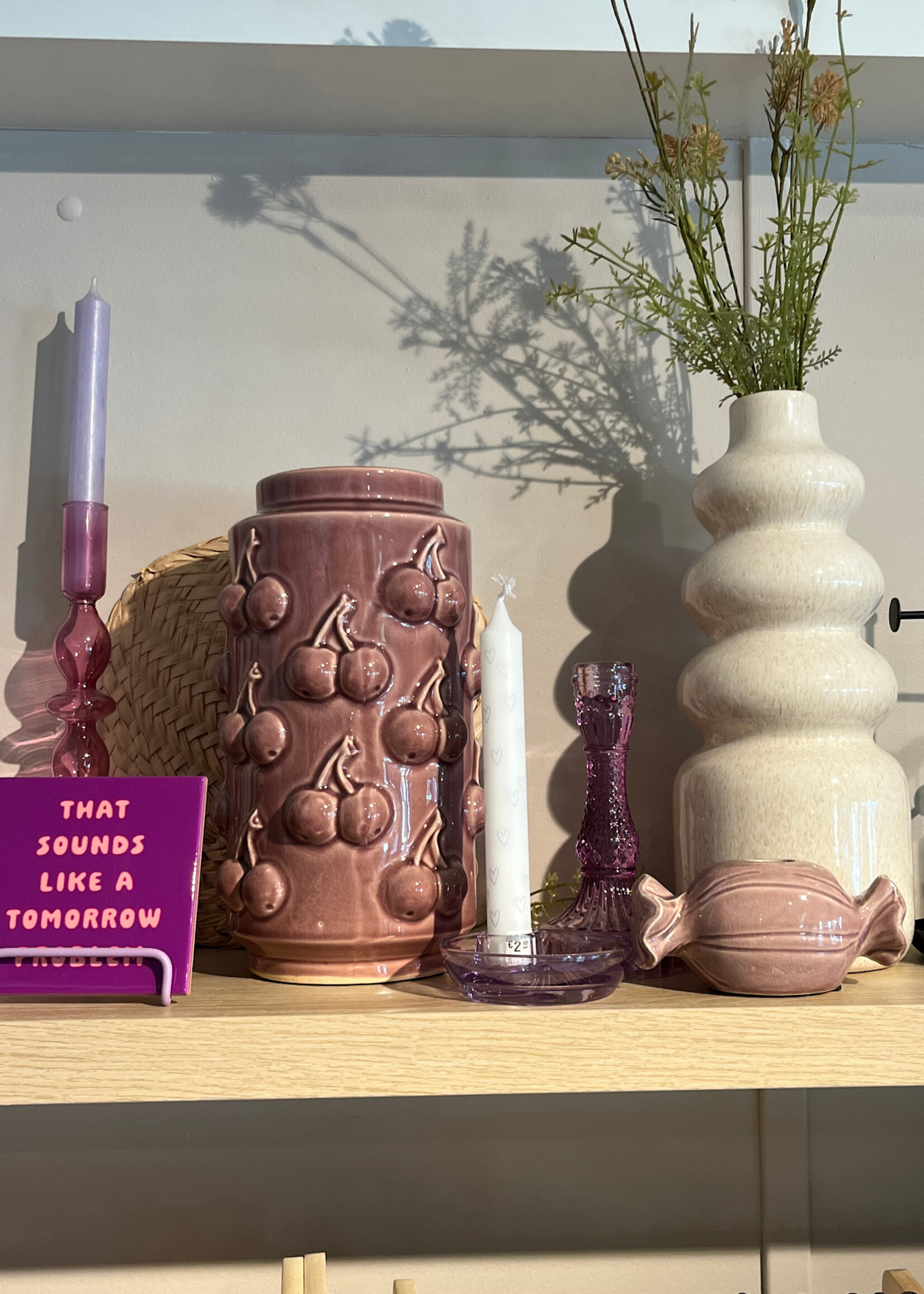 Kolony Aardewerk Vaas Cherries Purple S