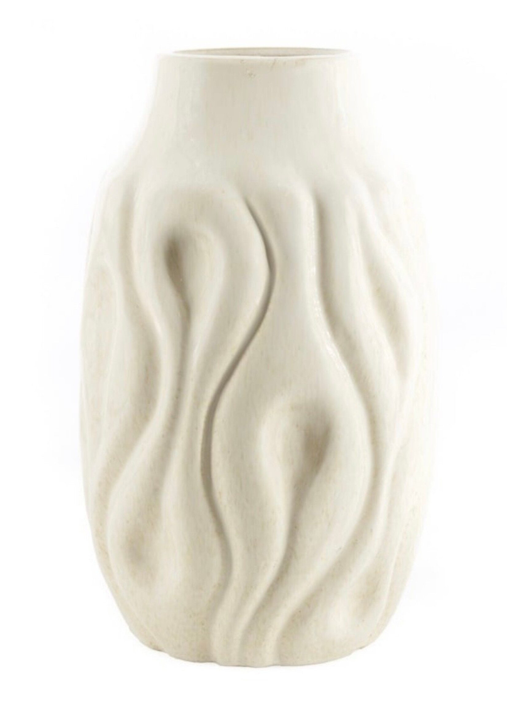 Kolony Aardewerk Vaas Waves Beige L