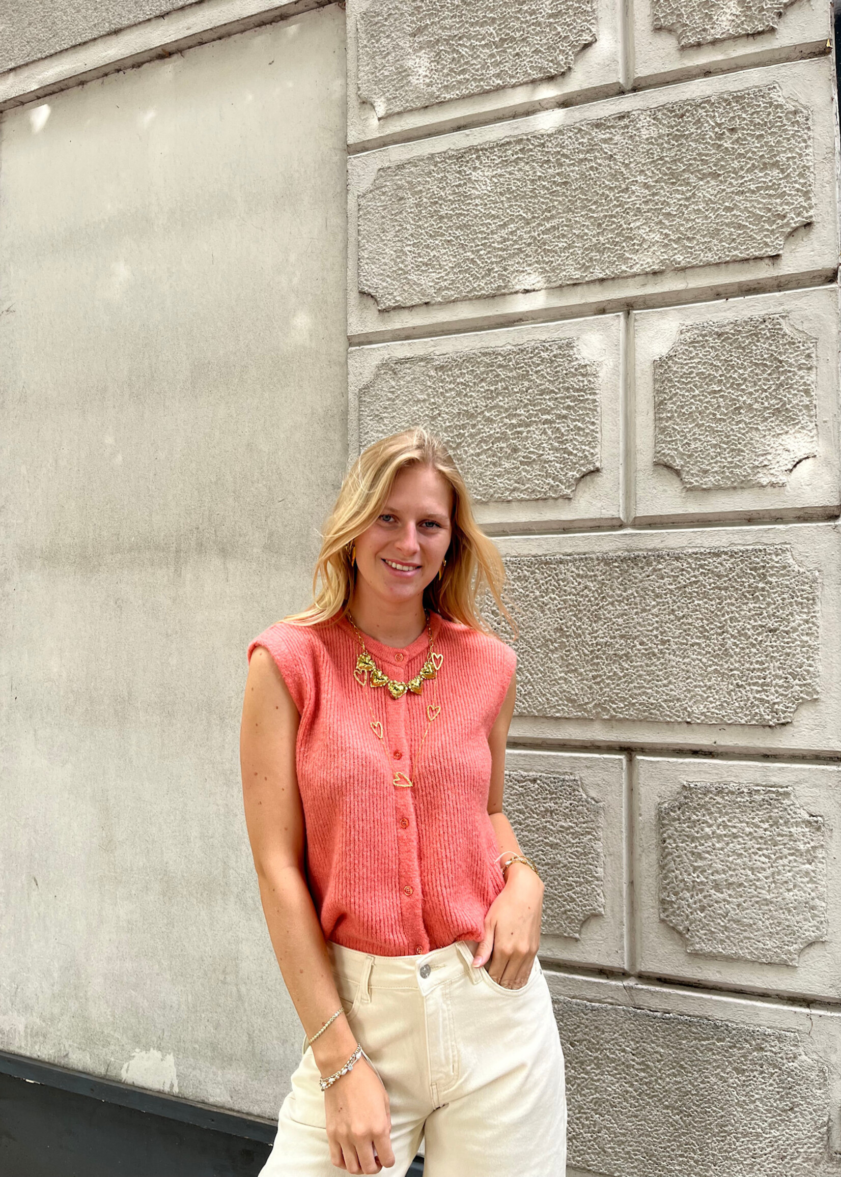 Flo Boutique Gilet Bregje Coral