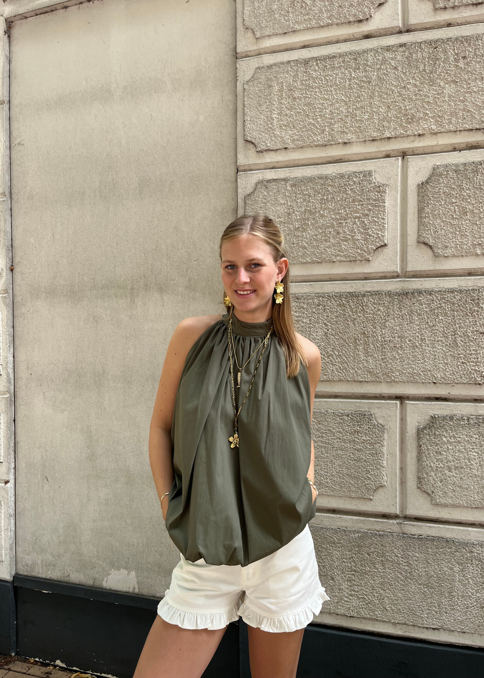 Flo Boutique Balloon top Charlie Green