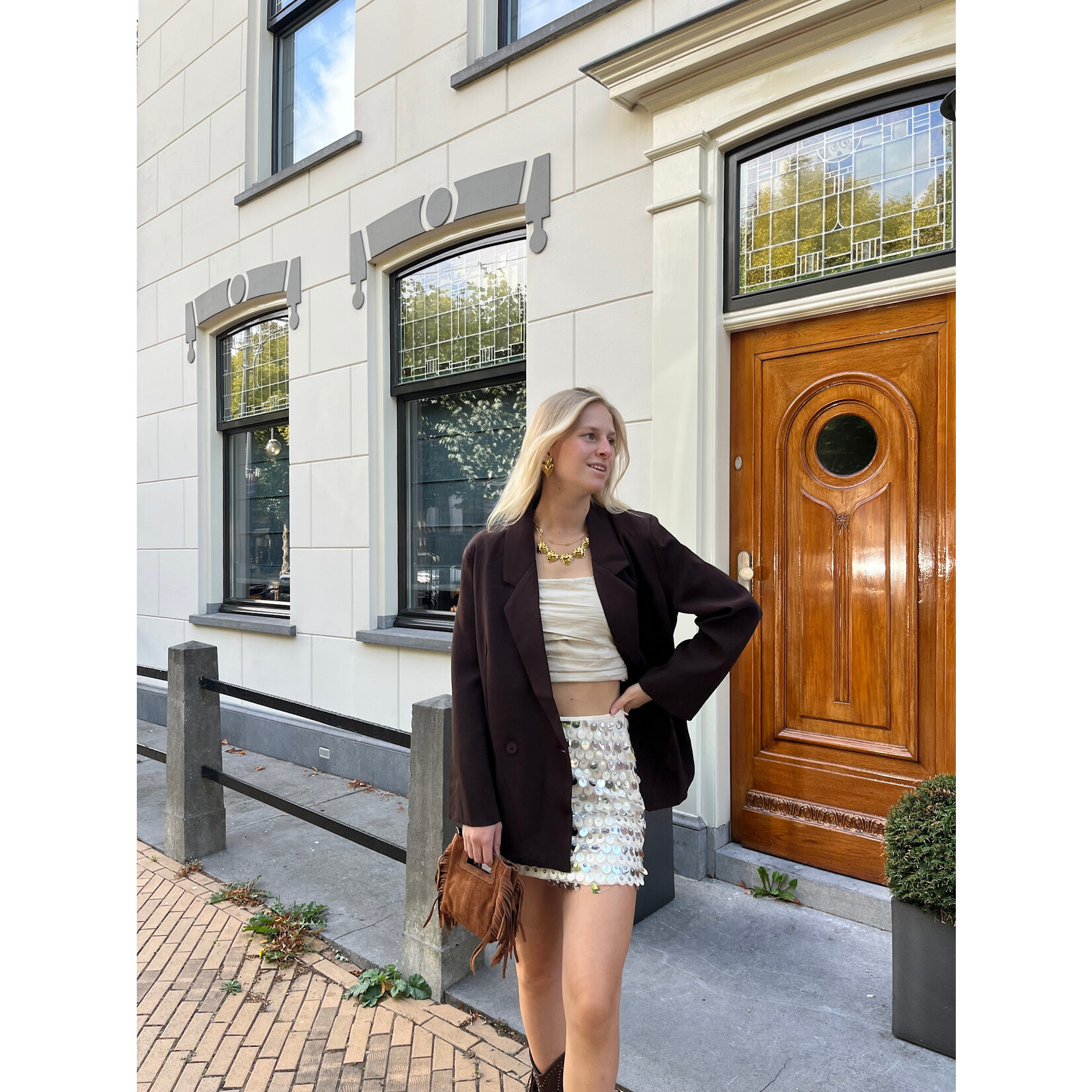 Flo Boutique Rokje Maura Beige