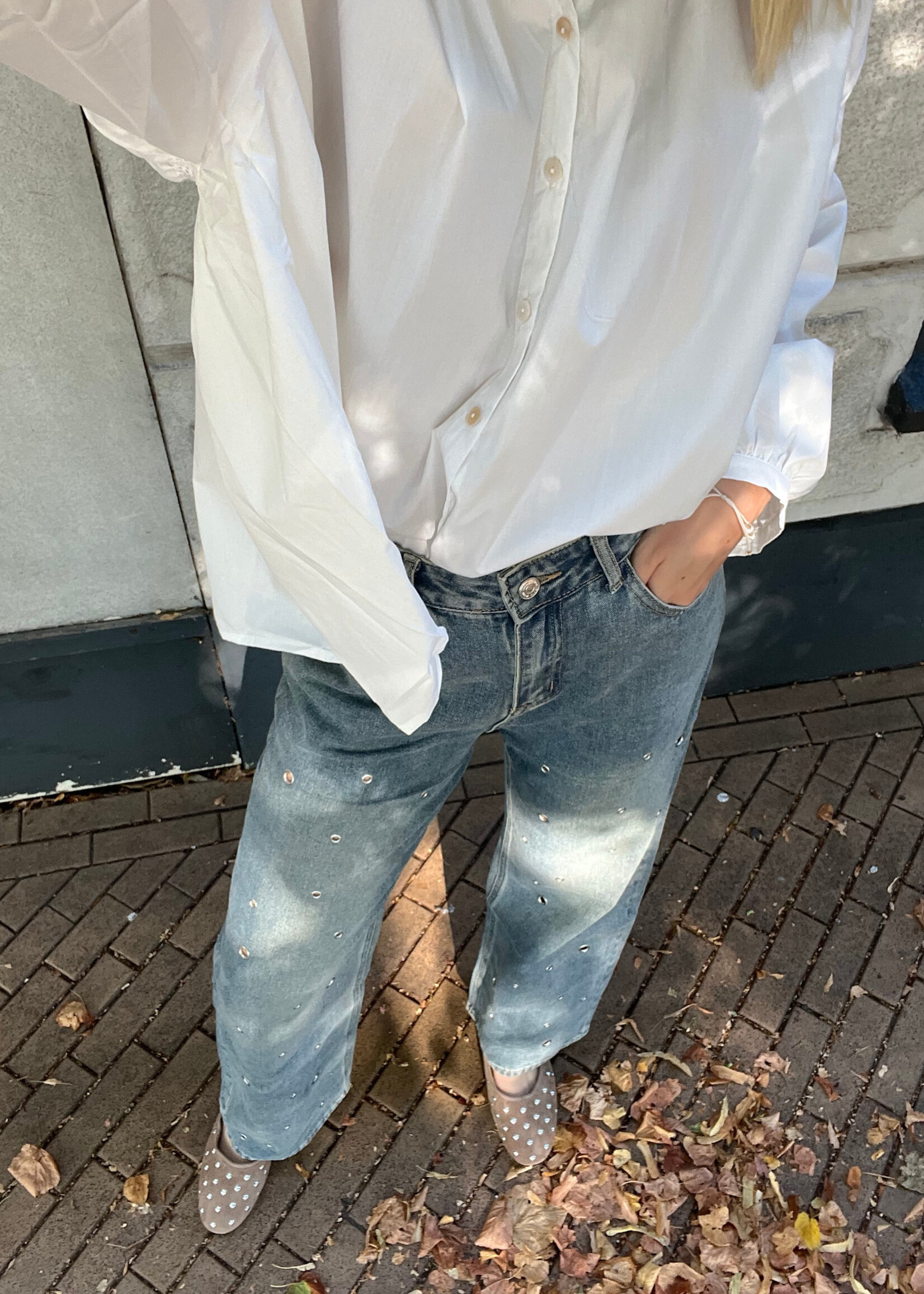 Flo Boutique Jeans Studs Holly Blue