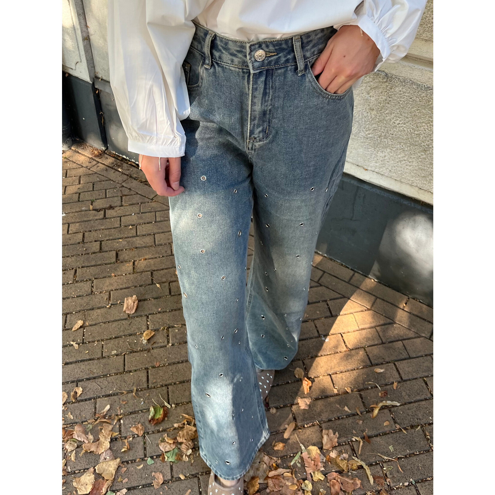 Flo Boutique Jeans Studs Holly Blue