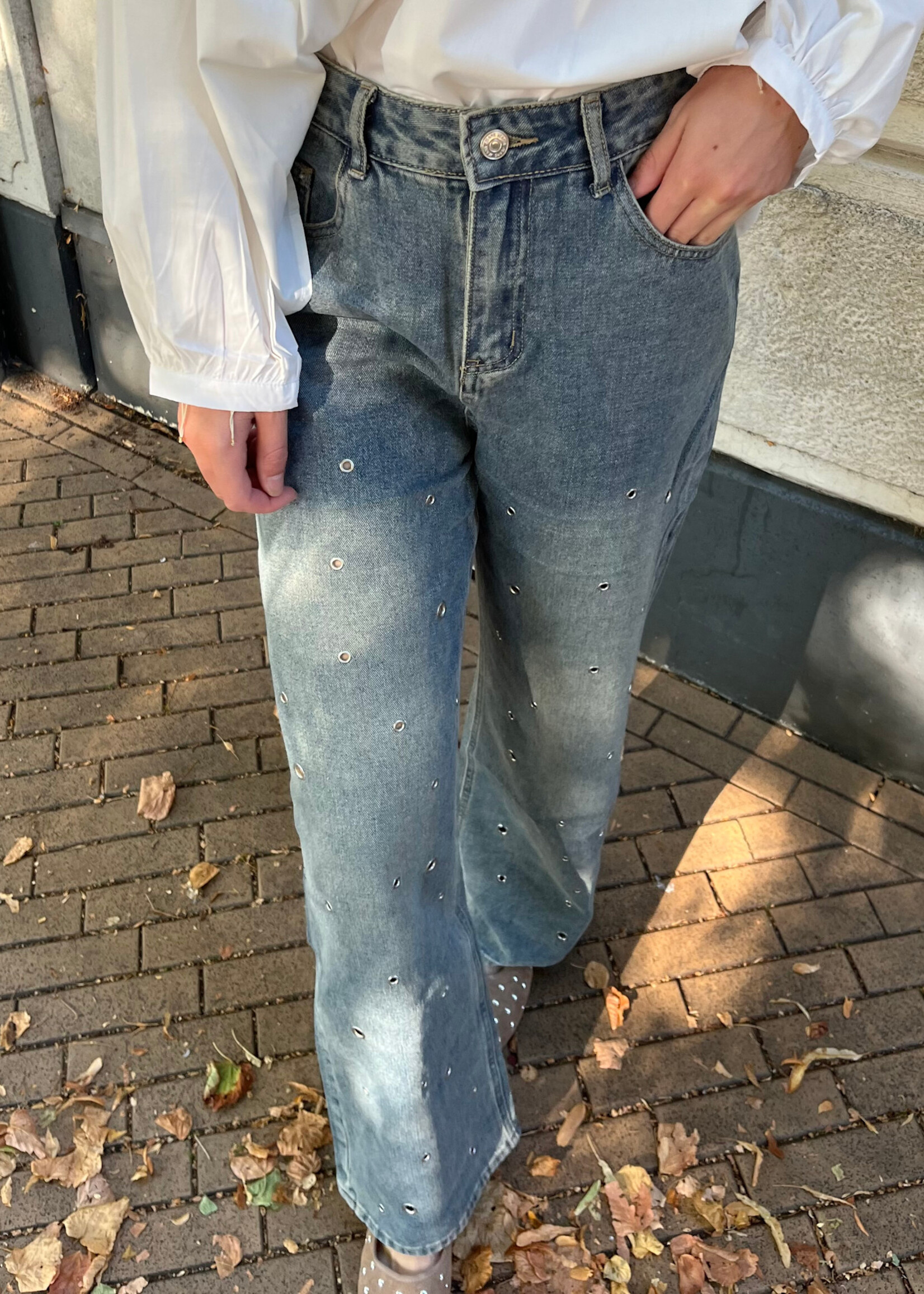 Flo Boutique Jeans Studs Holly Blue