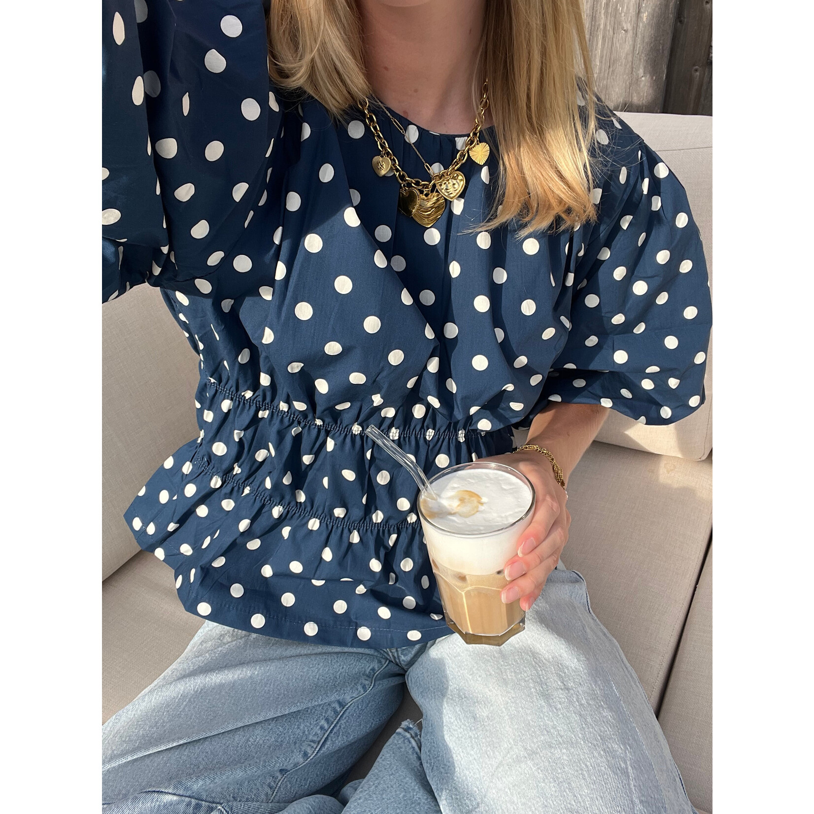 Flo Boutique Top Josje Navy