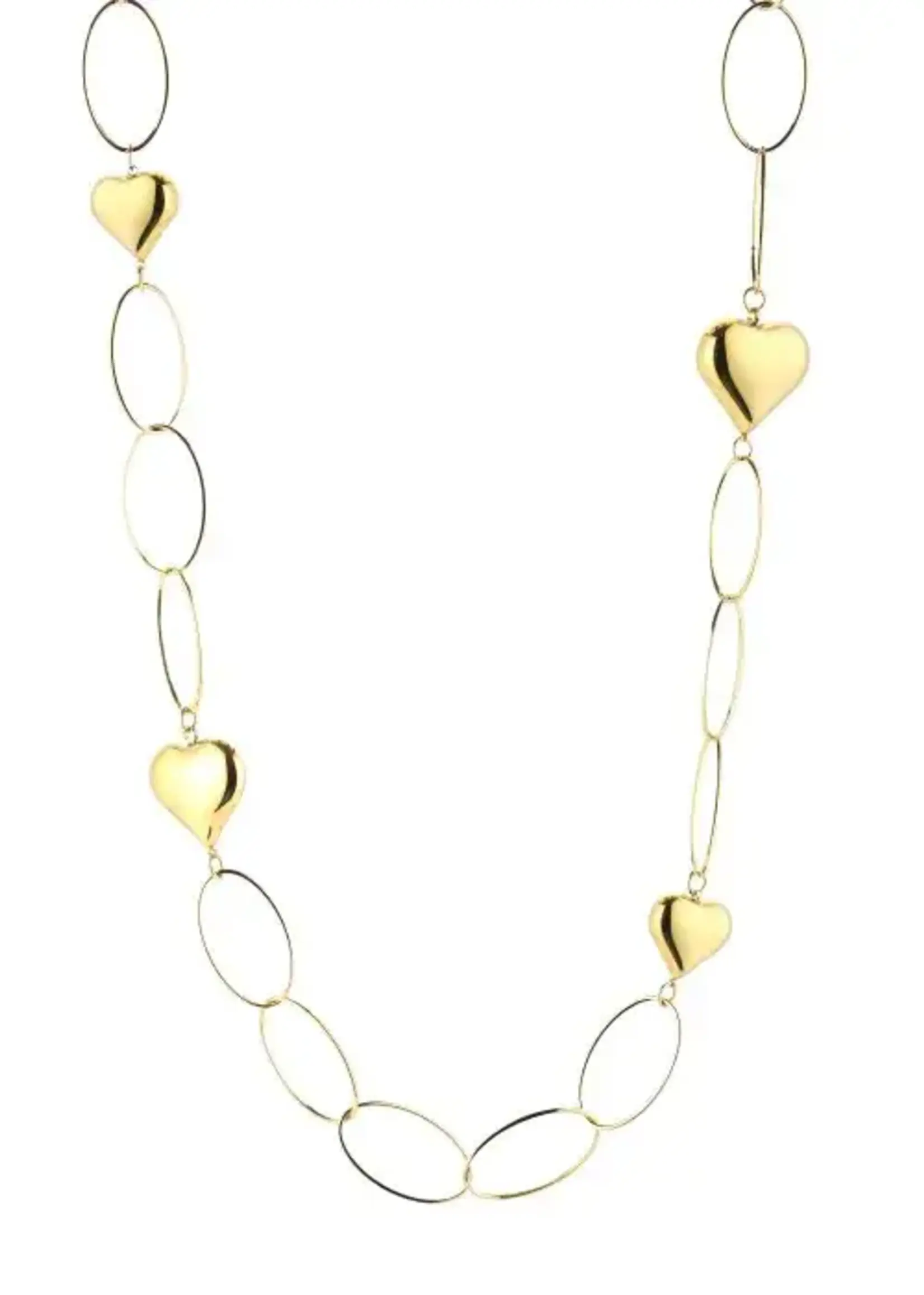 Flo Boutique Long Necklace Hearts Chain