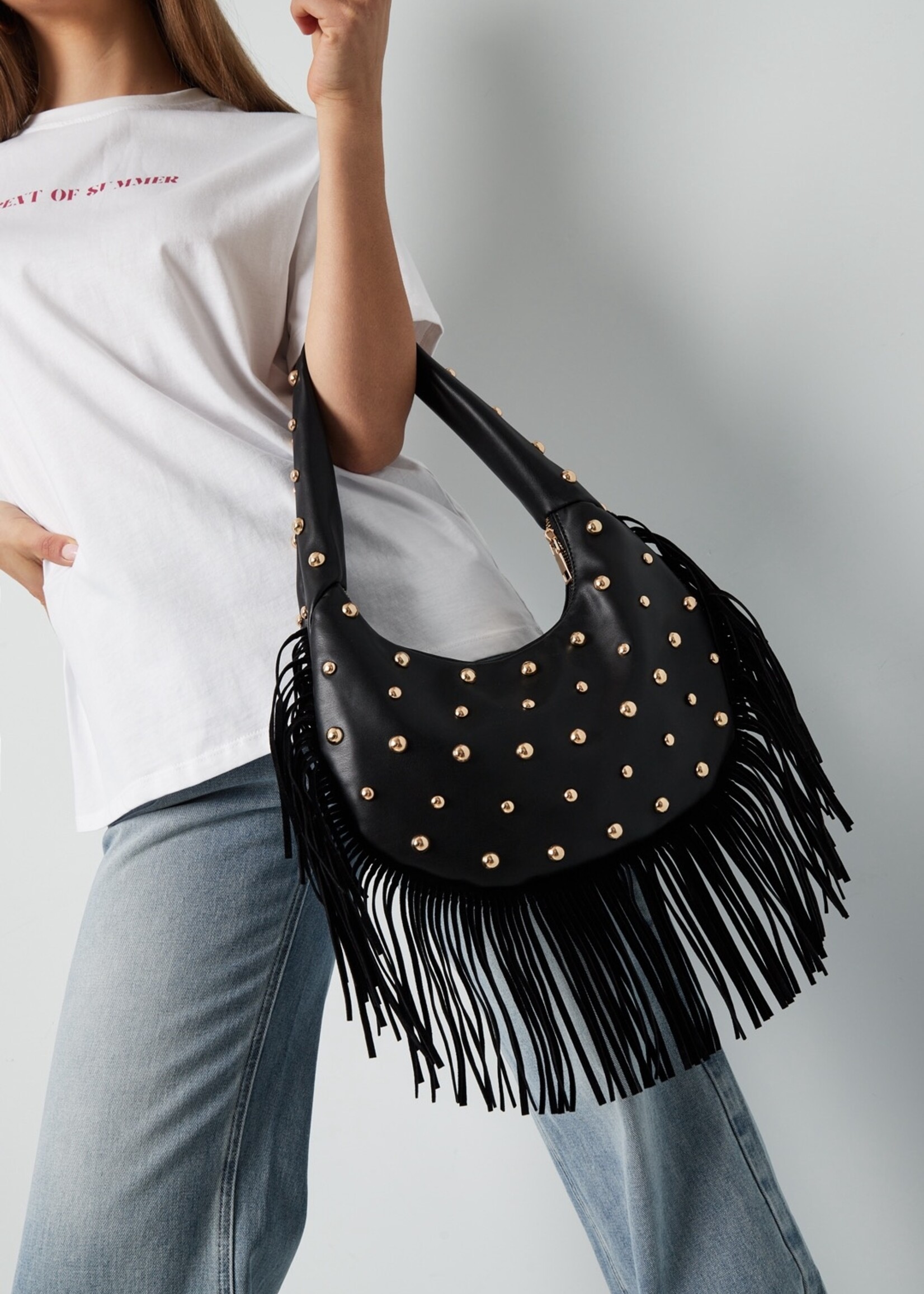 Flo Boutique Tas Studded Black