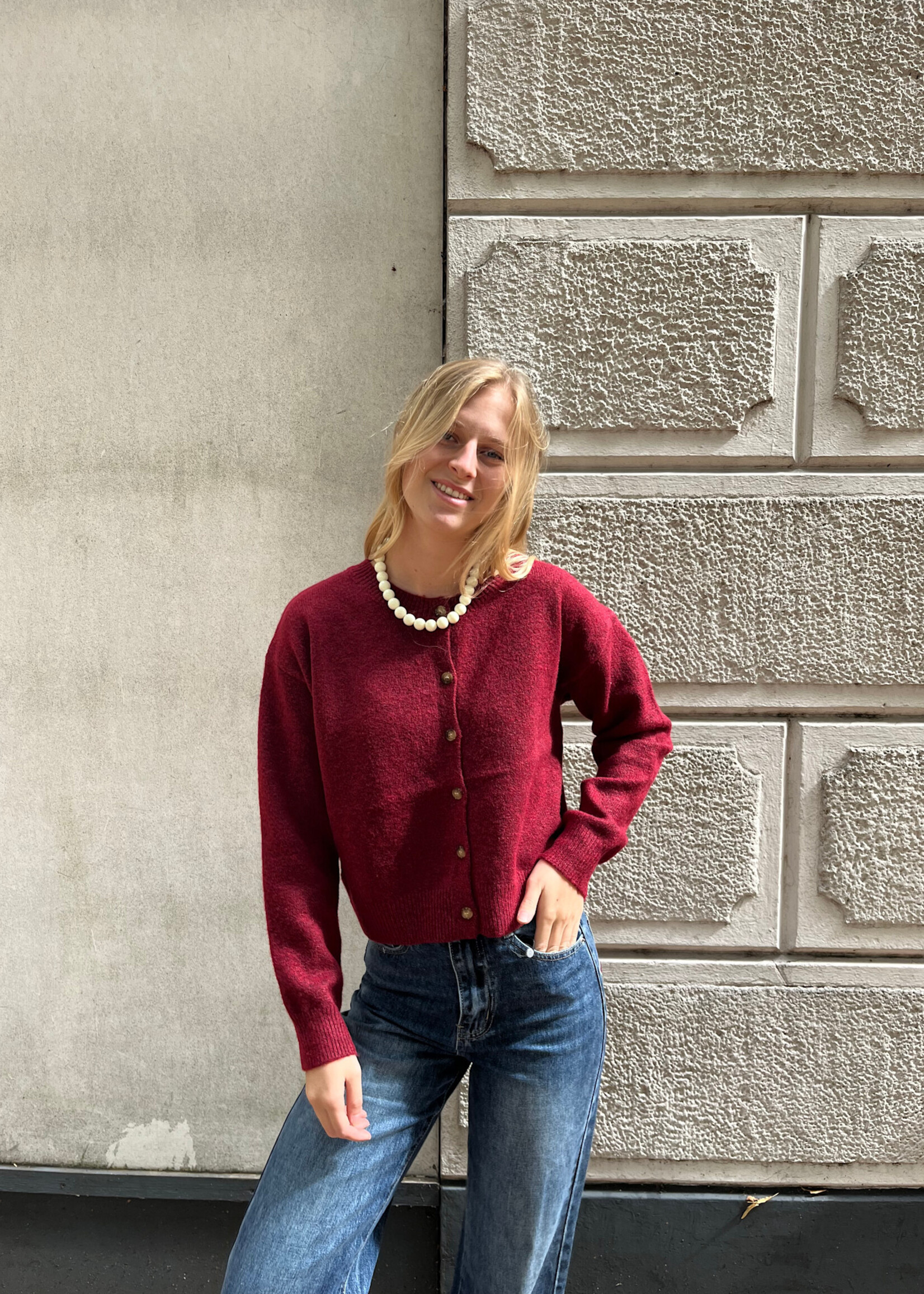 Flo Boutique Vestje Jill Burgundy