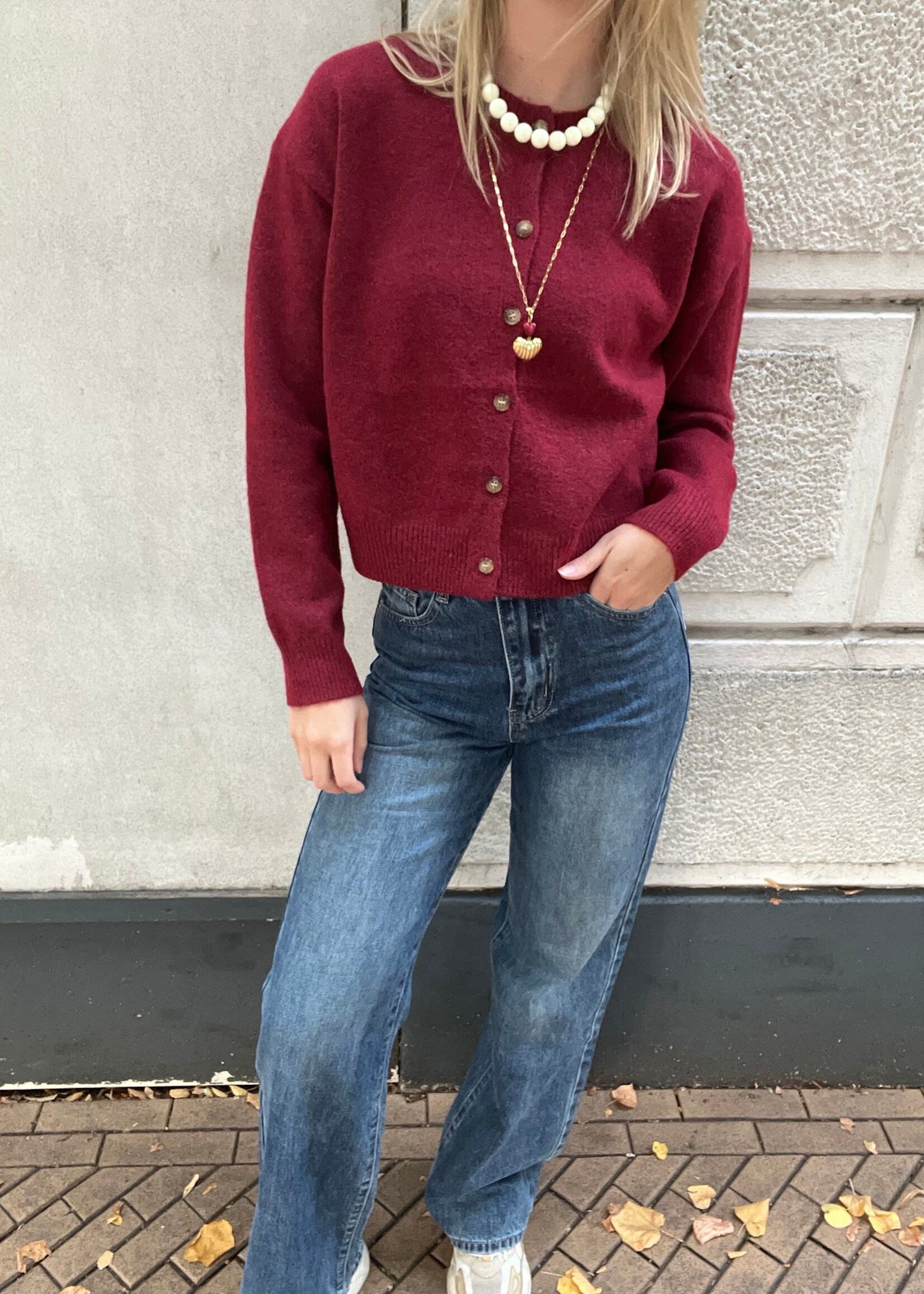 Flo Boutique Vestje Jill Burgundy