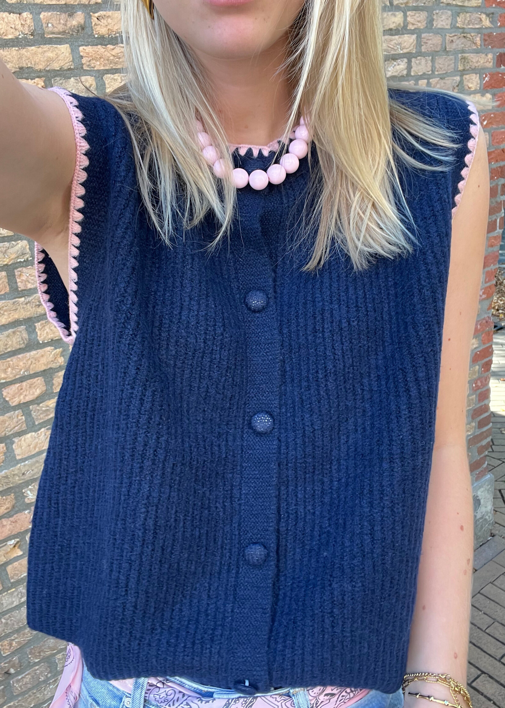 Flo Boutique Gilet Maan Blue