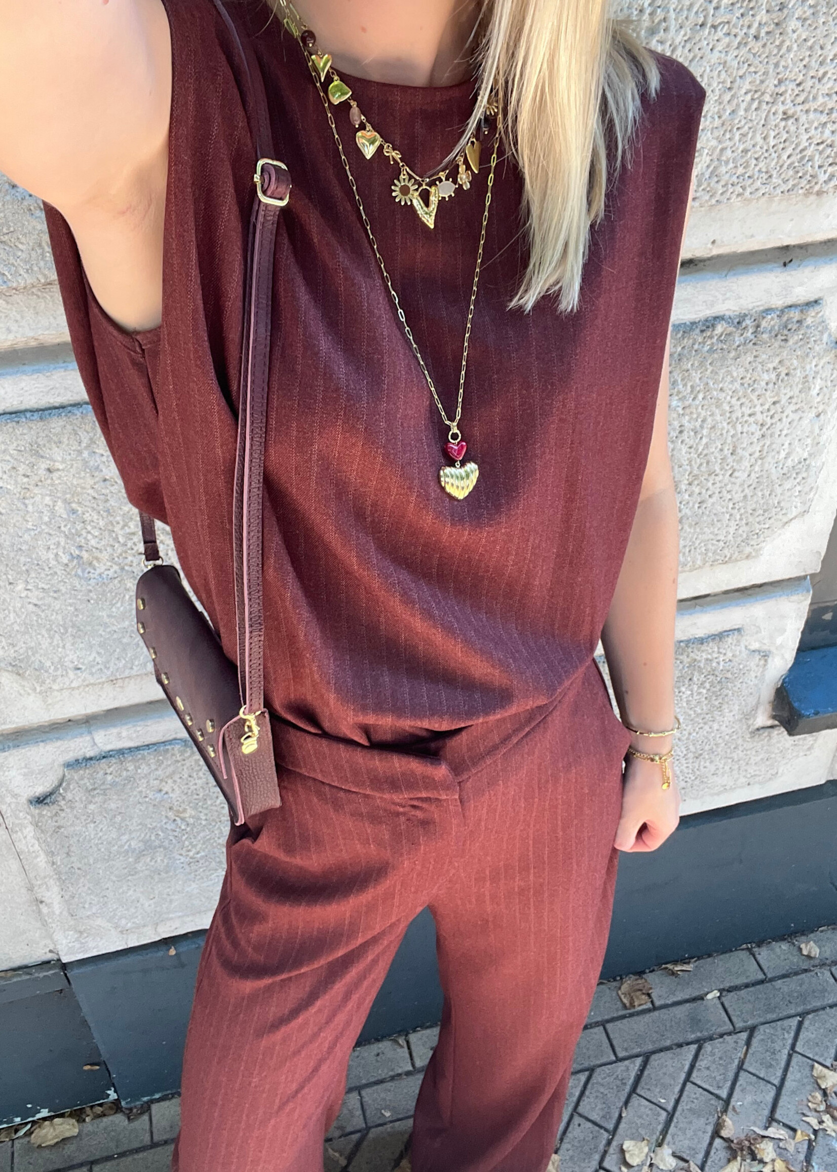 Flo Boutique Broek Keet Burgundy