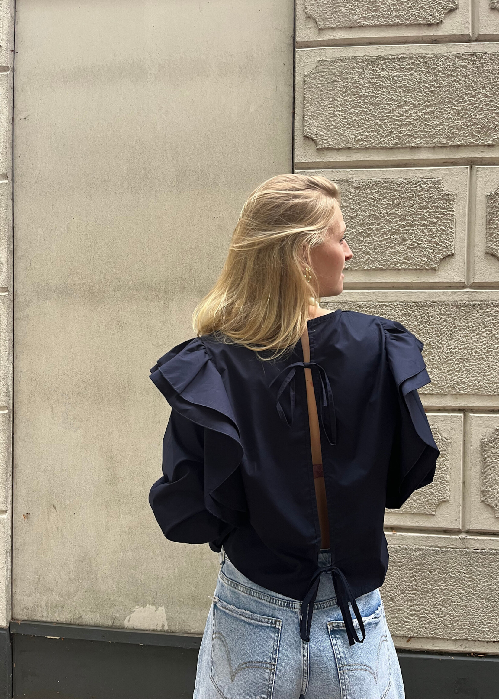 Flo Boutique Blouse Pien Navy