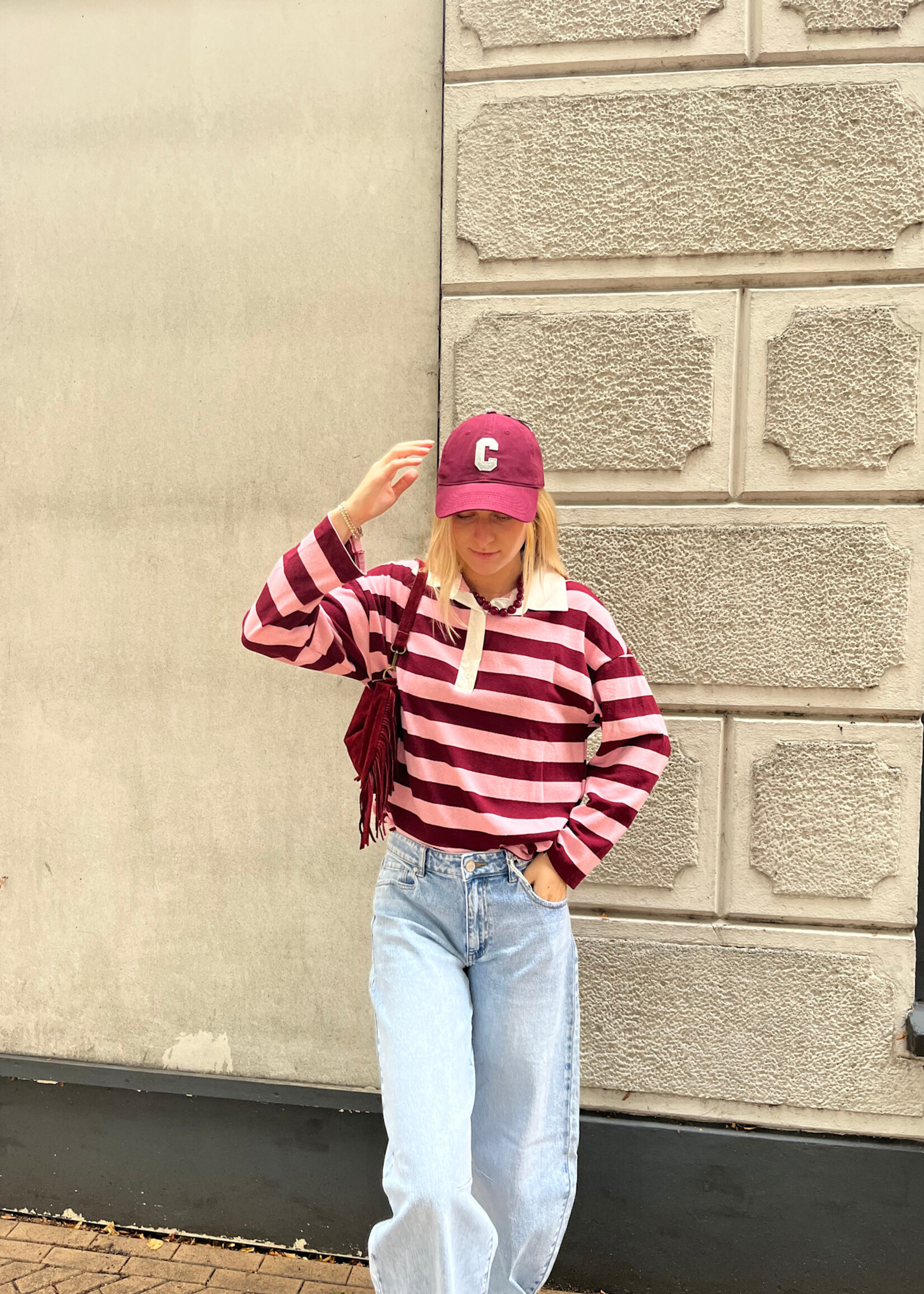 Flo Boutique Top Nola Pink/Burgundy