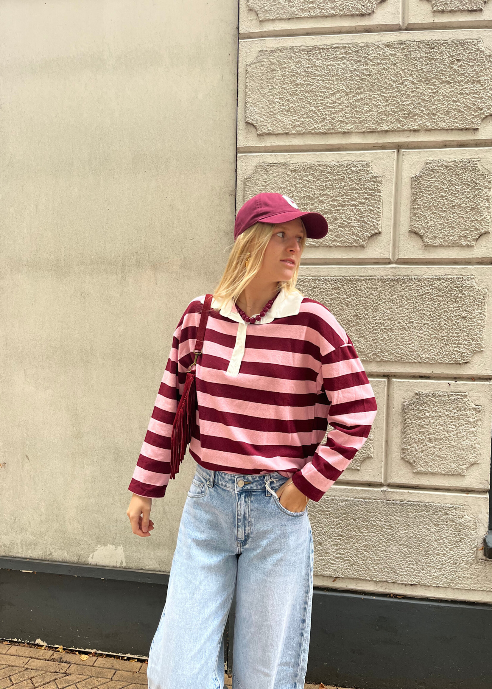 Flo Boutique Top Nola Pink/Burgundy