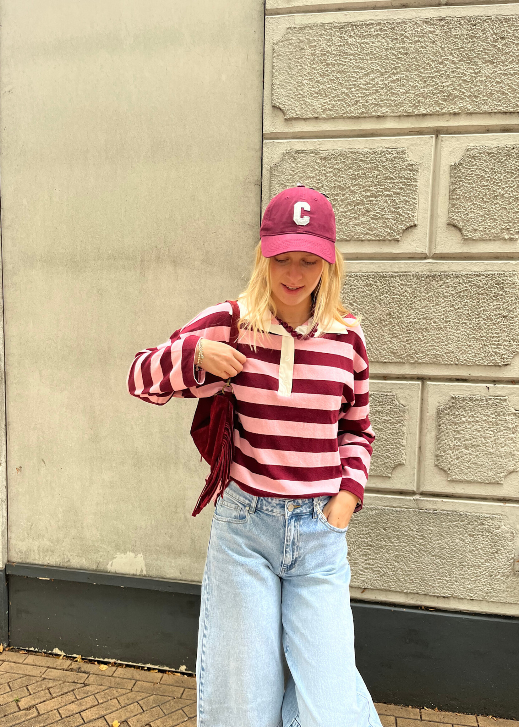 Flo Boutique Top Nola Pink/Burgundy