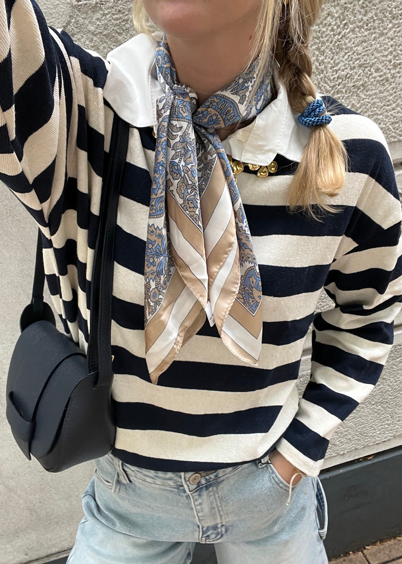 Flo Boutique Top Nola Navy/Beige