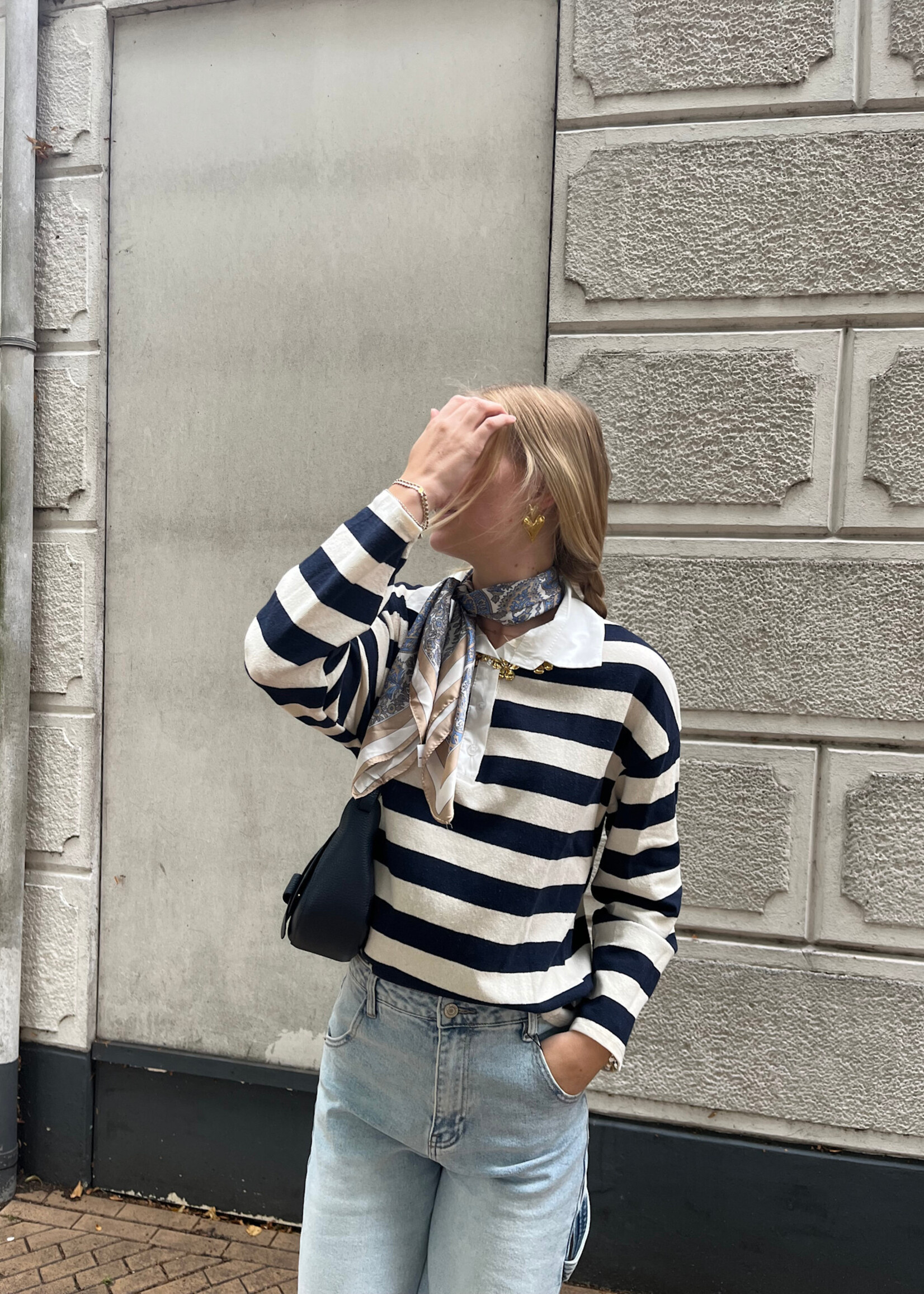 Flo Boutique Top Nola Navy/Beige