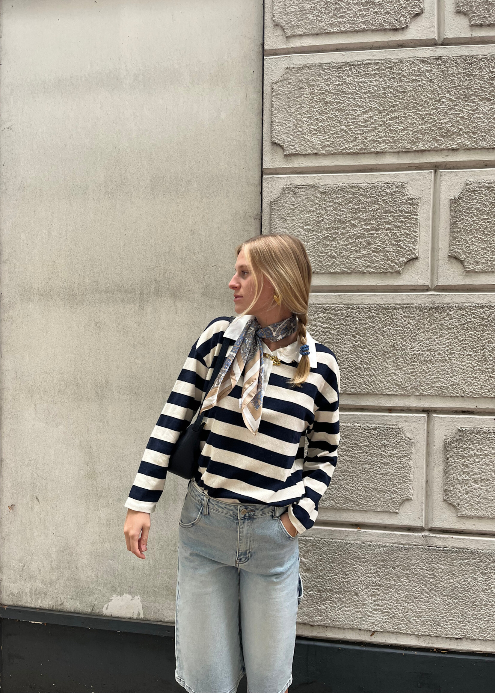 Flo Boutique Top Nola Navy/Beige