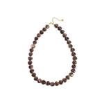 Flo Boutique Kralenketting Small Hearts Dark Brown