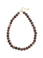 Flo Boutique Kralenketting Small Hearts Dark Brown