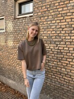 Flo Boutique Basic Top Fiene Taupe