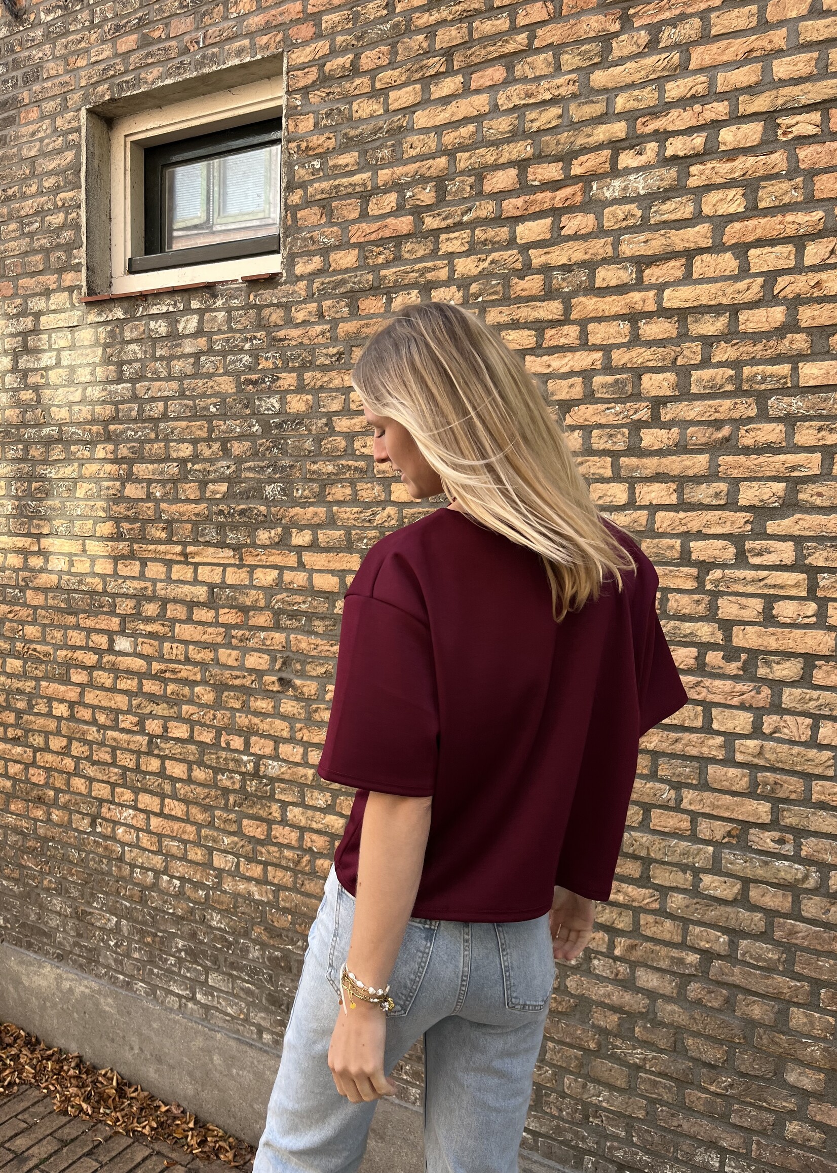 Flo Boutique Basic Top Fiene Bordeaux