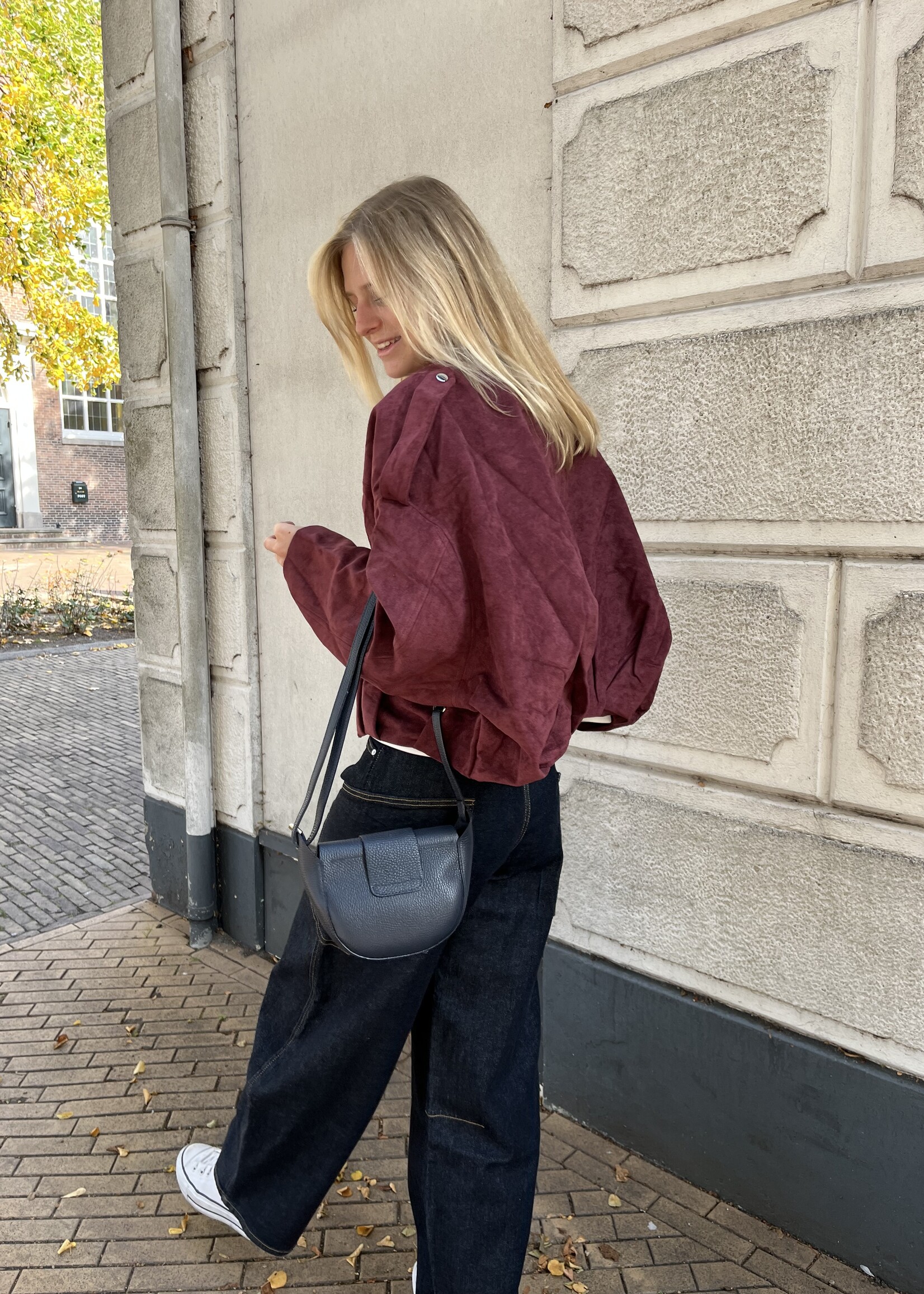 Flo Boutique Jasje Maartje Suede Look Bordeaux