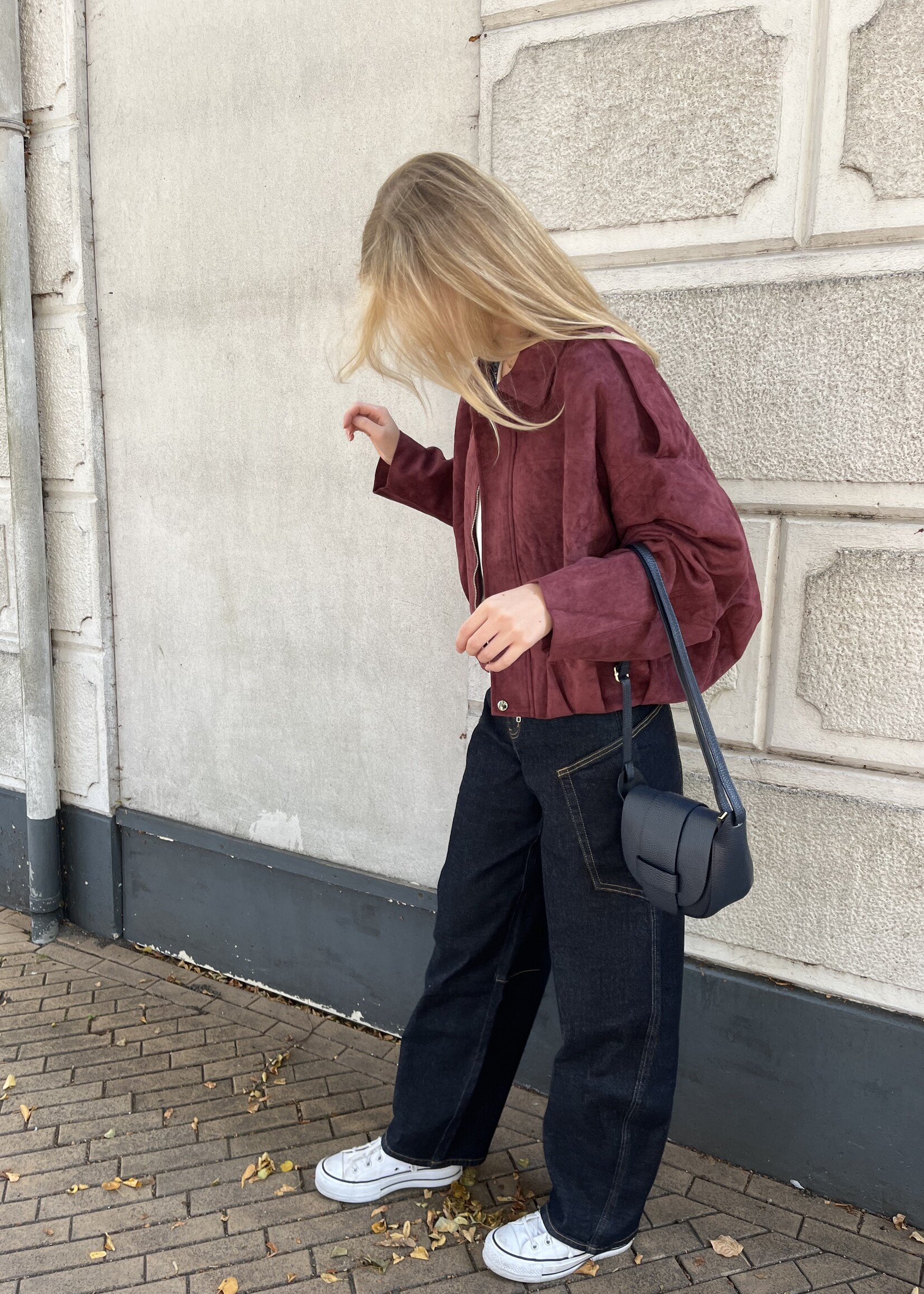 Flo Boutique Jasje Maartje Suede Look Bordeaux