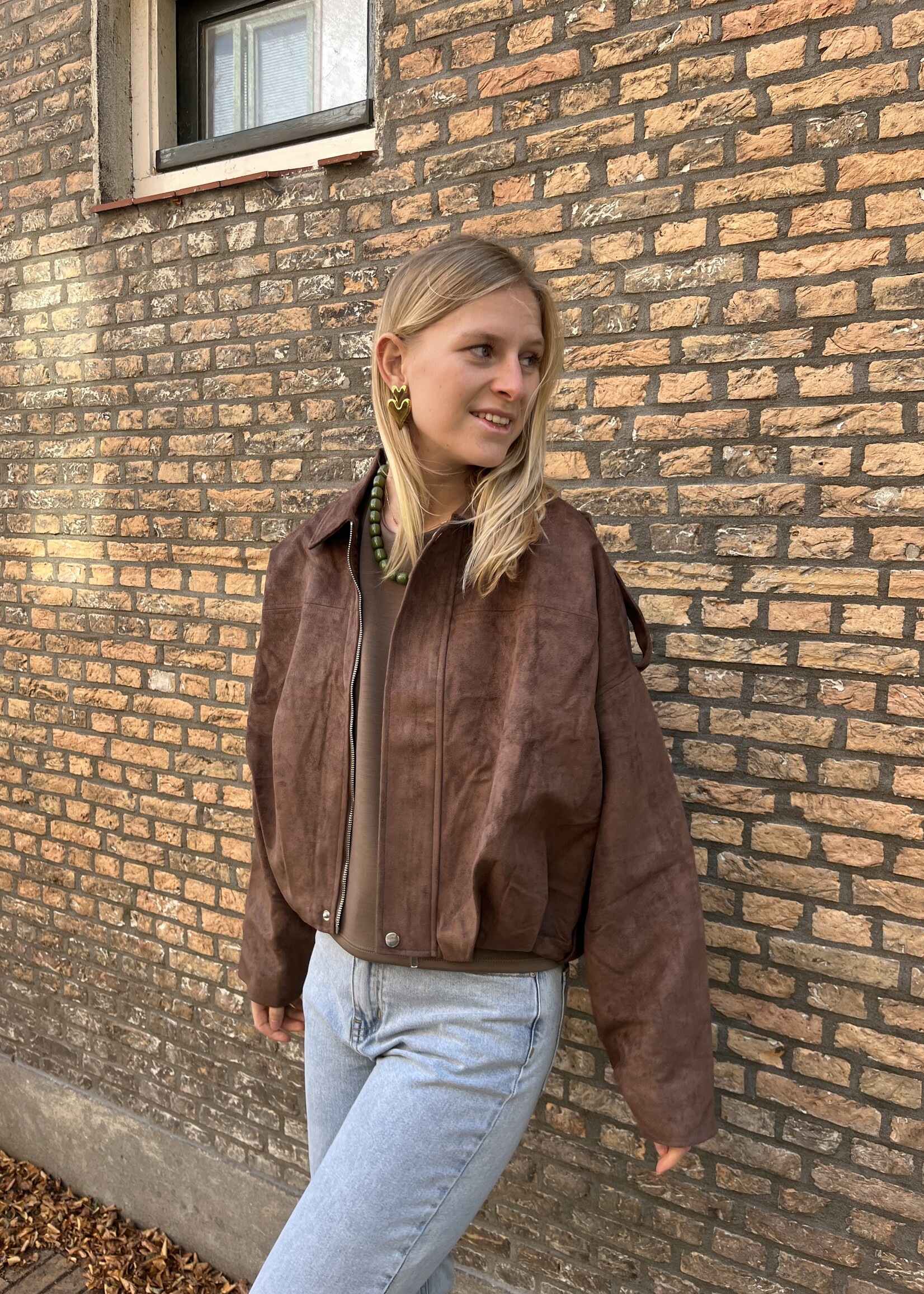 Flo Boutique Jasje Maartje Suede Look Marron