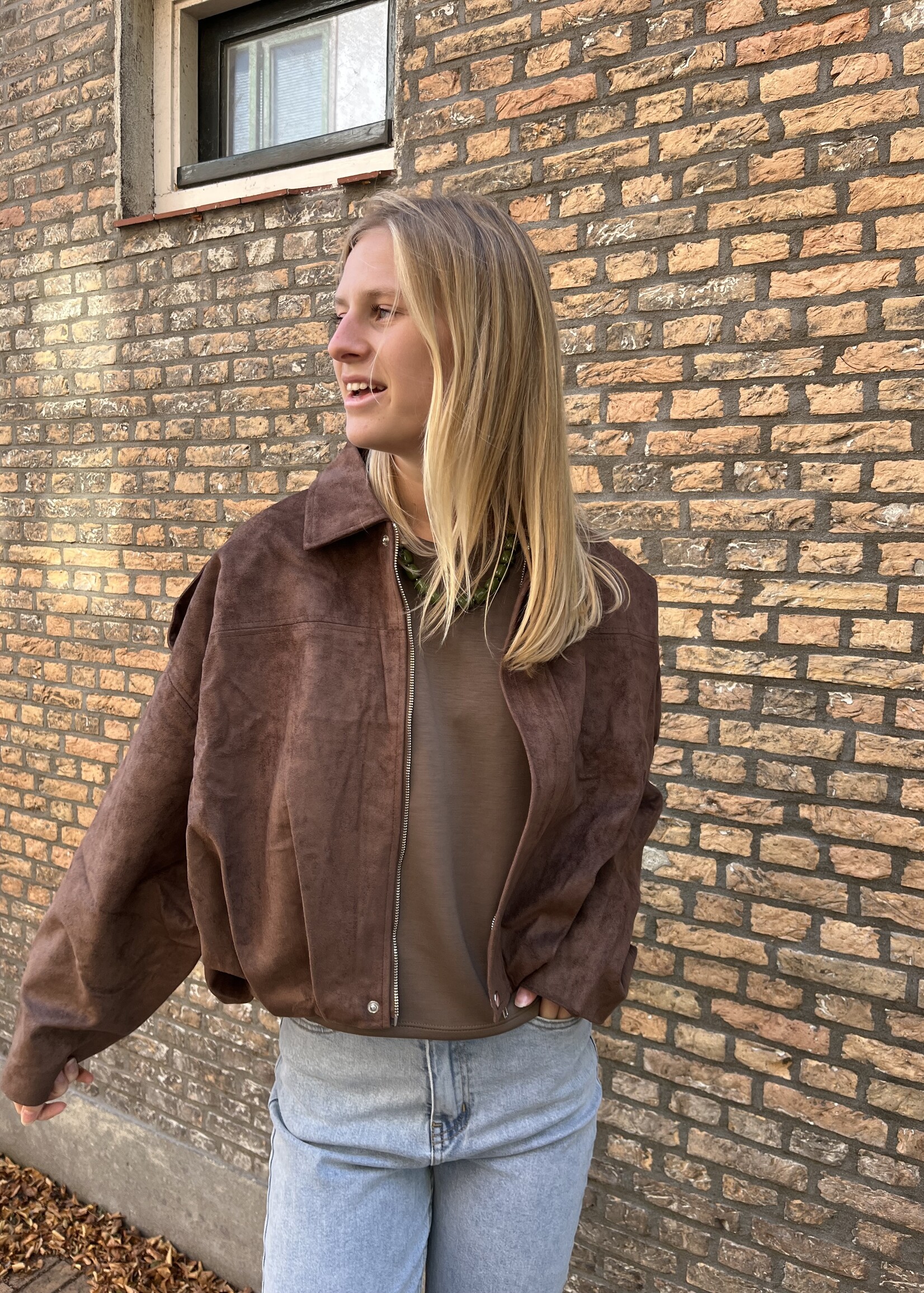 Flo Boutique Jasje Maartje Suede Look Marron