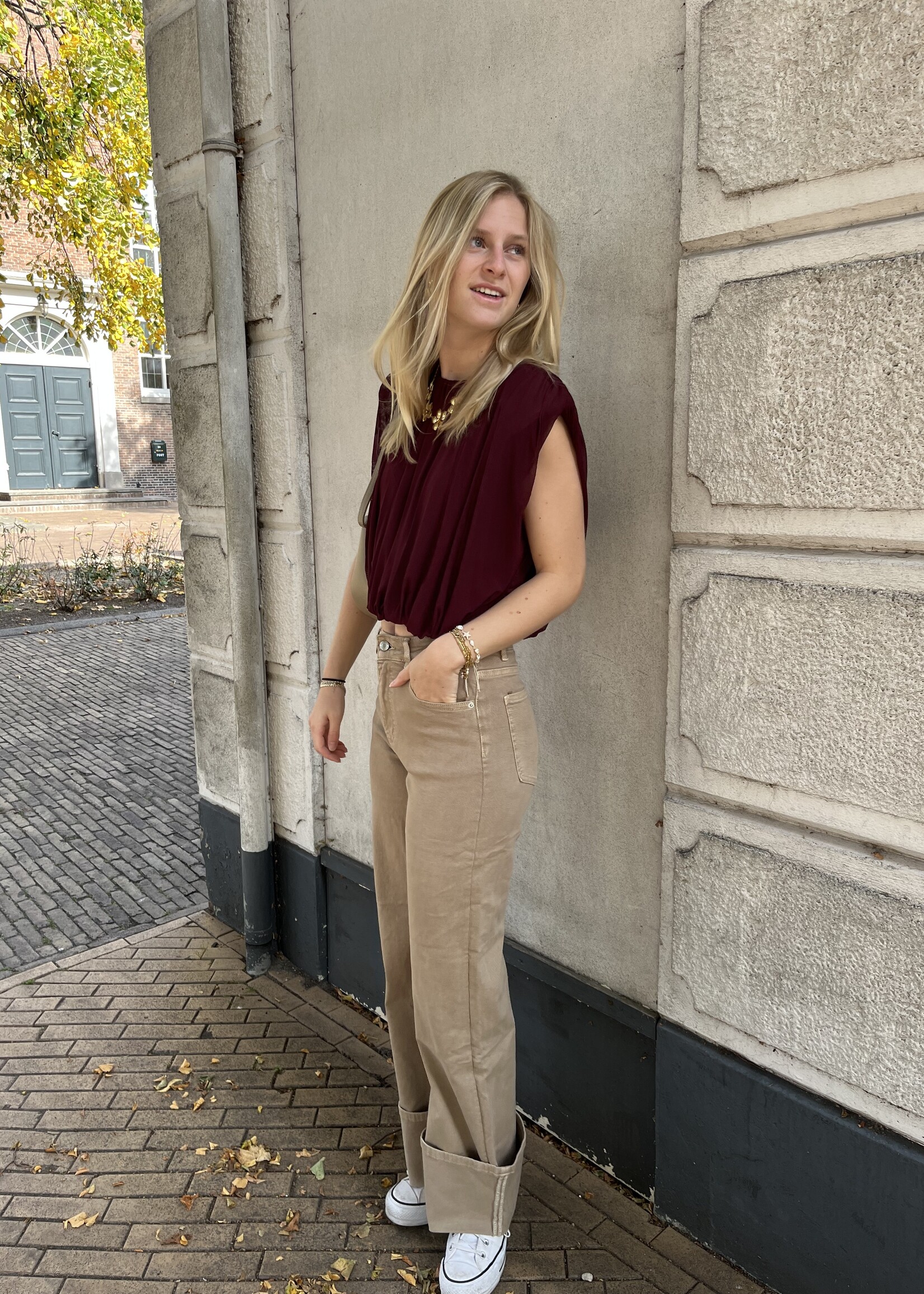 Flo Boutique Jeans Ayla Straight Leg Taupe