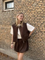 Flo Boutique Ballonrok suedine Lena Marron