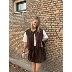 Flo Boutique Gilet suedine Lena Marron