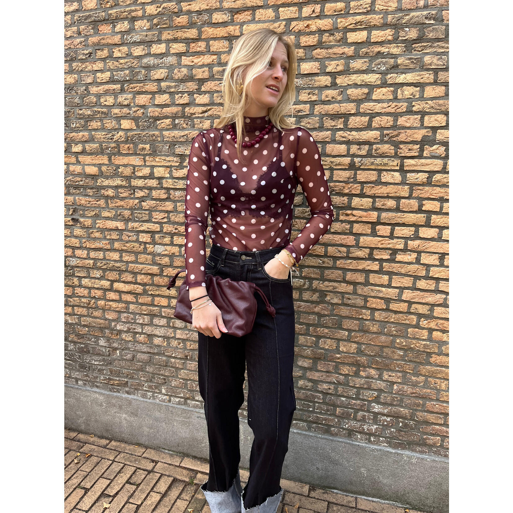 Flo Boutique Top Minte Bordeaux