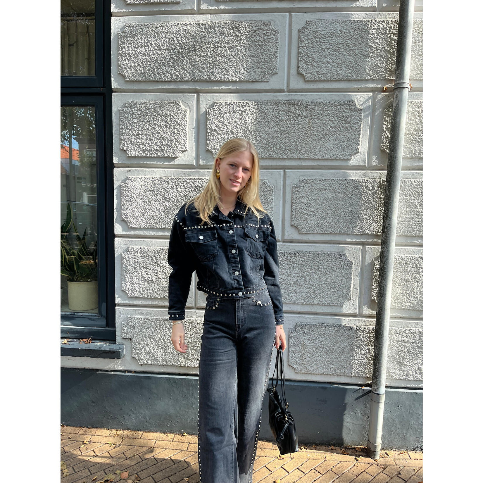 Flo Boutique Jeans Bodi Studs Black