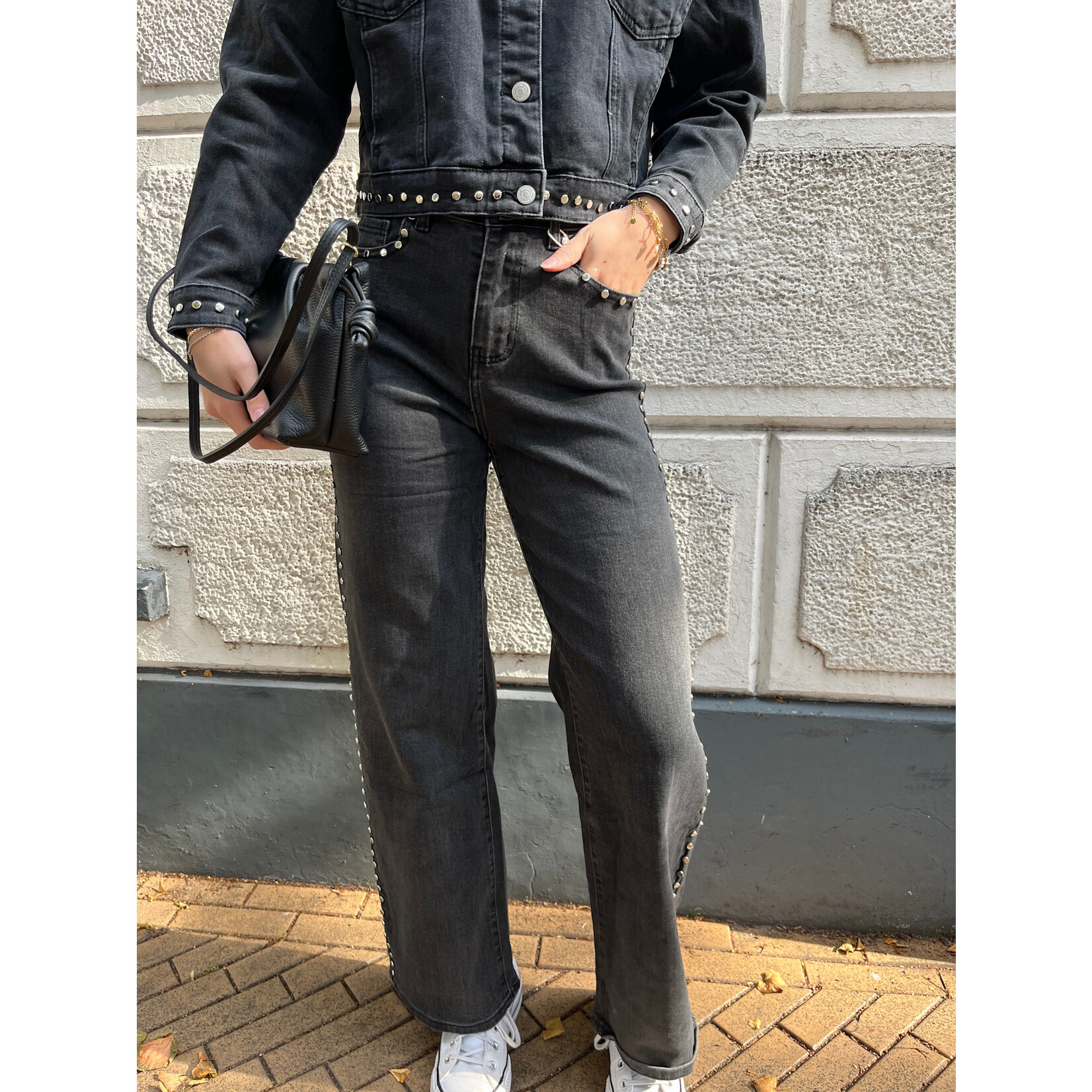 Flo Boutique Jeans Bodi Studs Black