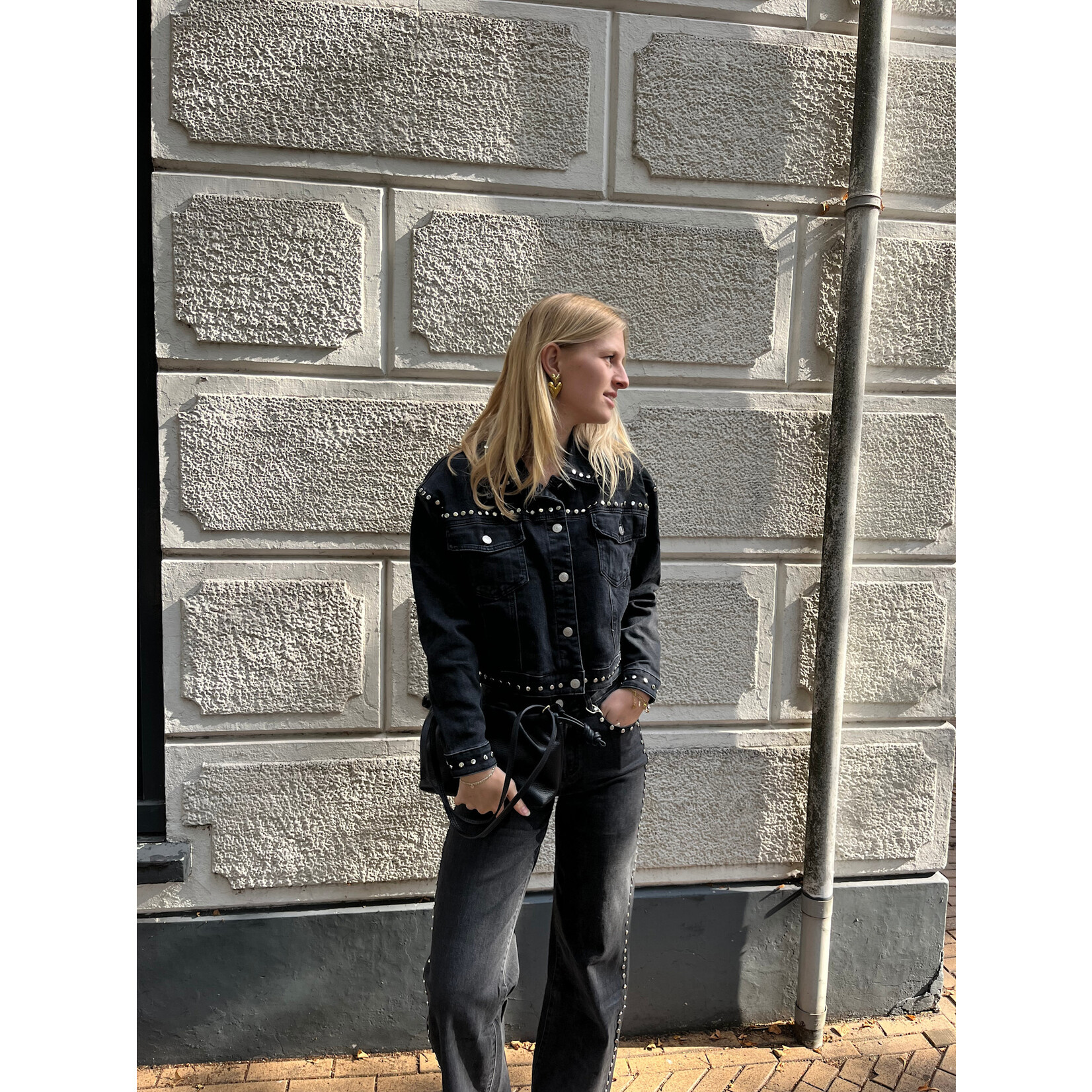 Flo Boutique Jeans Bodi Studs Black