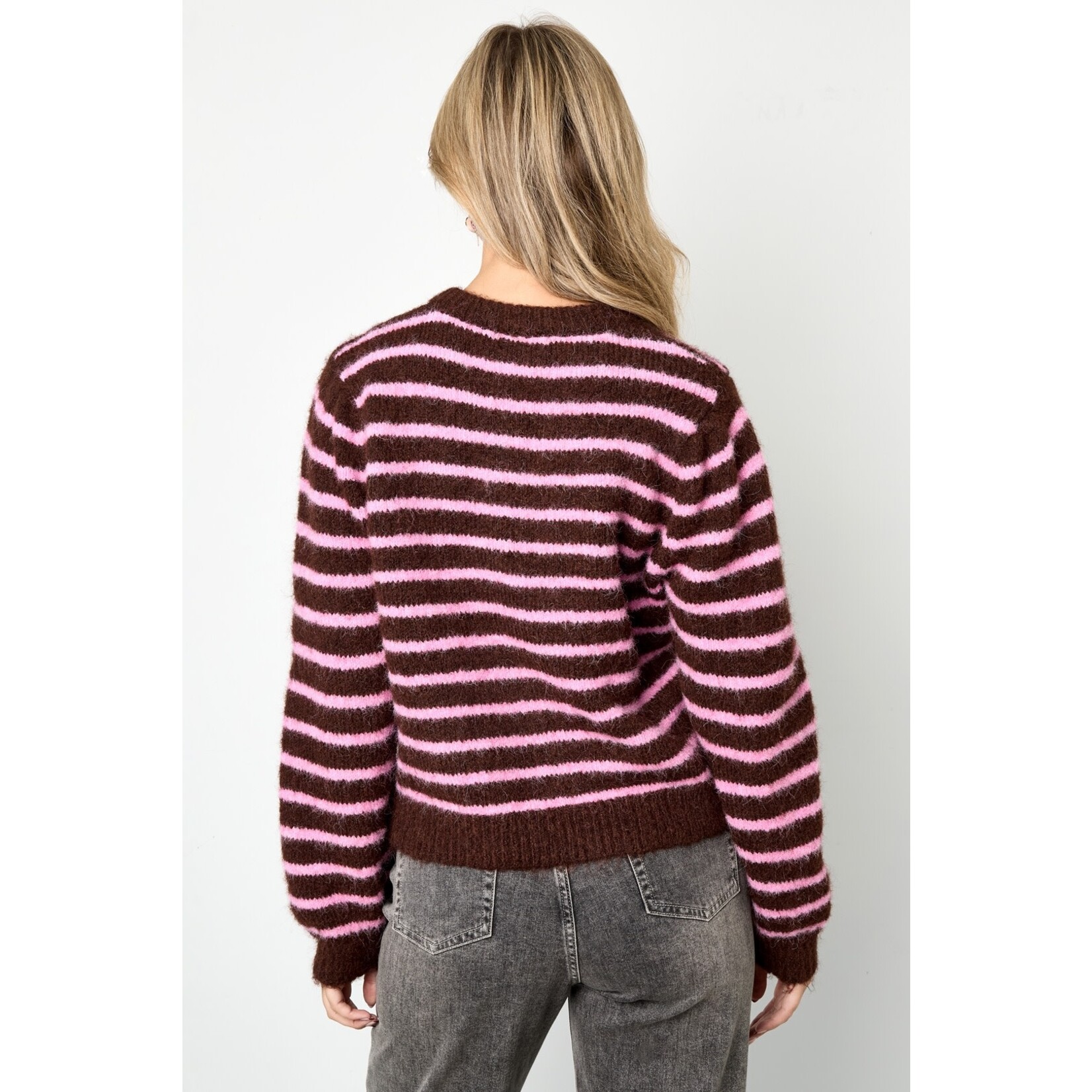 Flo Boutique Vestje Kiley Stripe brown/pink