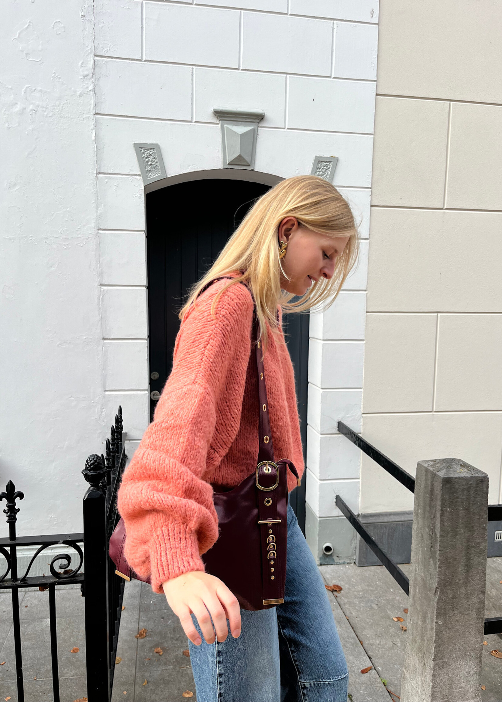 Flo Boutique Cosy trui Diede Zalm