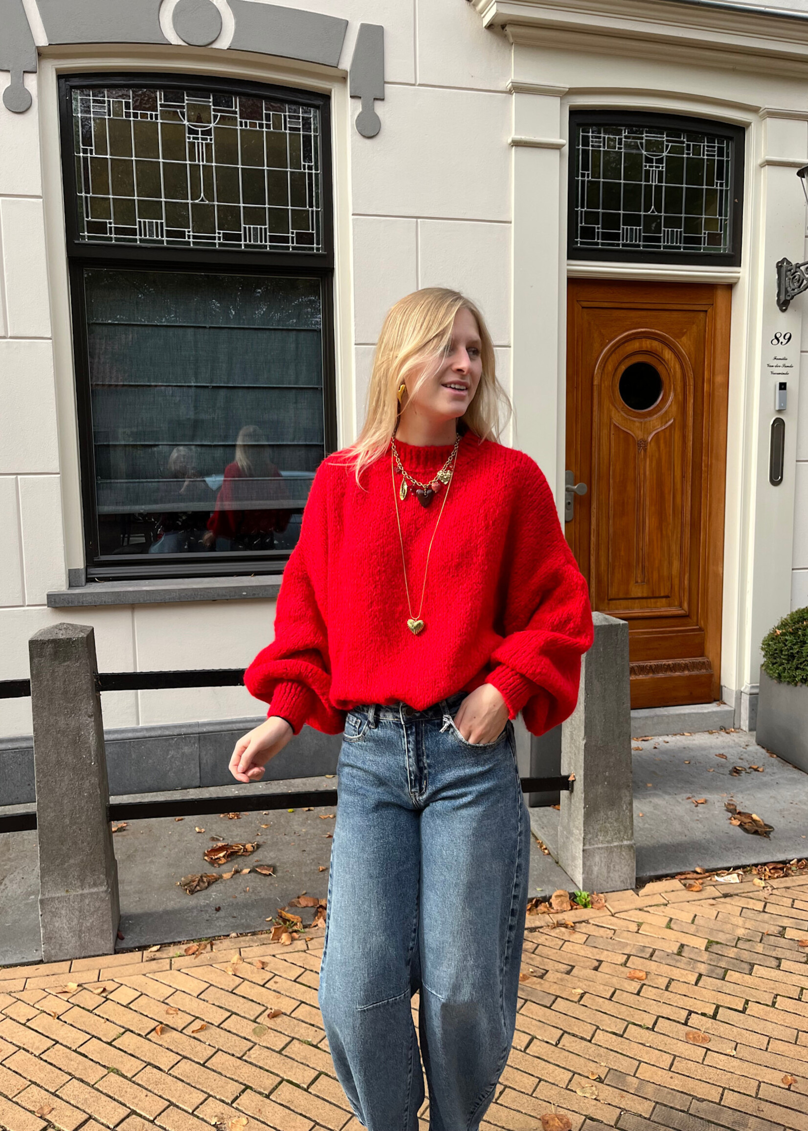 Flo Boutique Cosy trui Diede Red